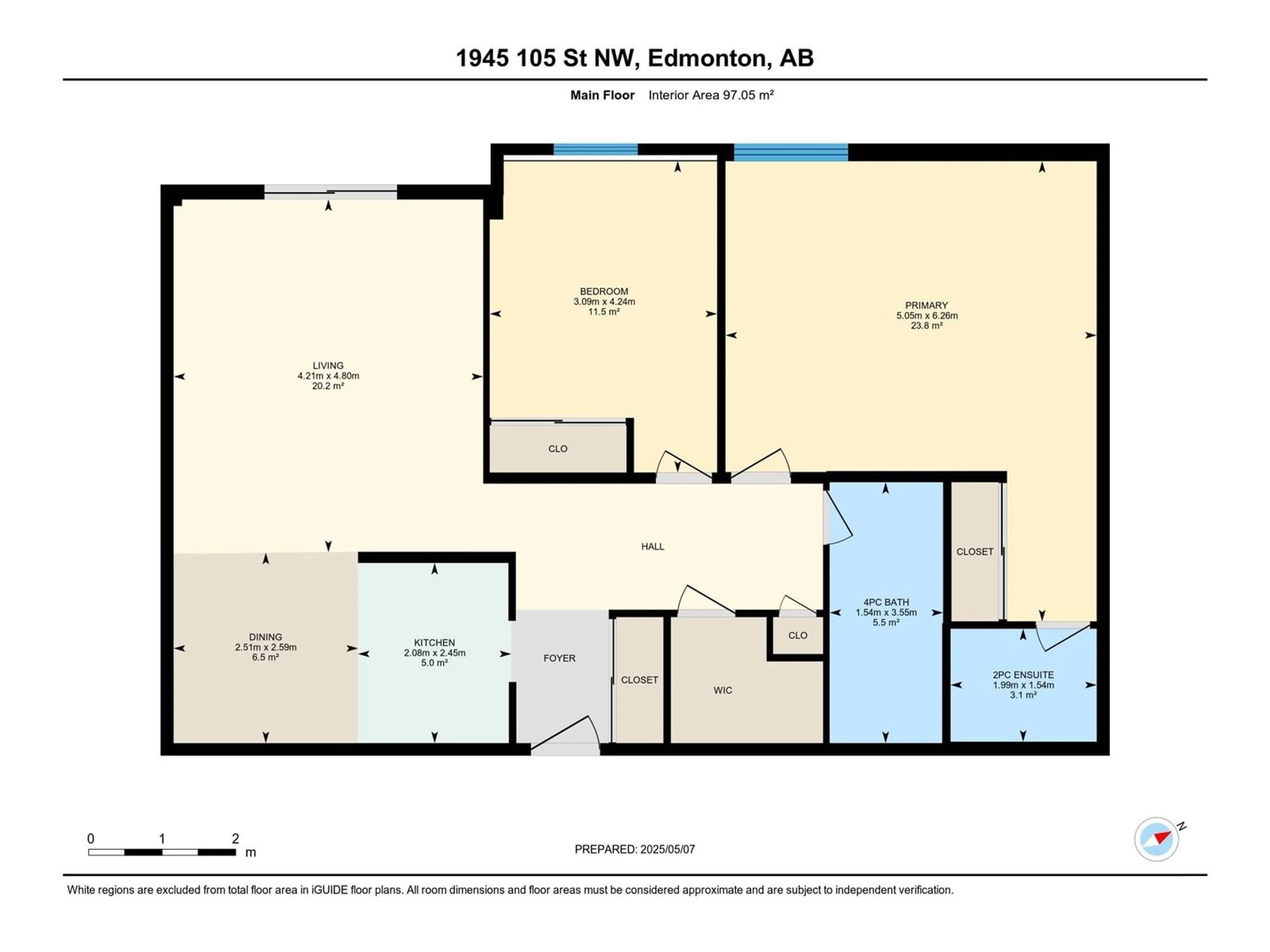 Floor plan for #108 - 1945 105 ST, Edmonton Alberta T6J5N6