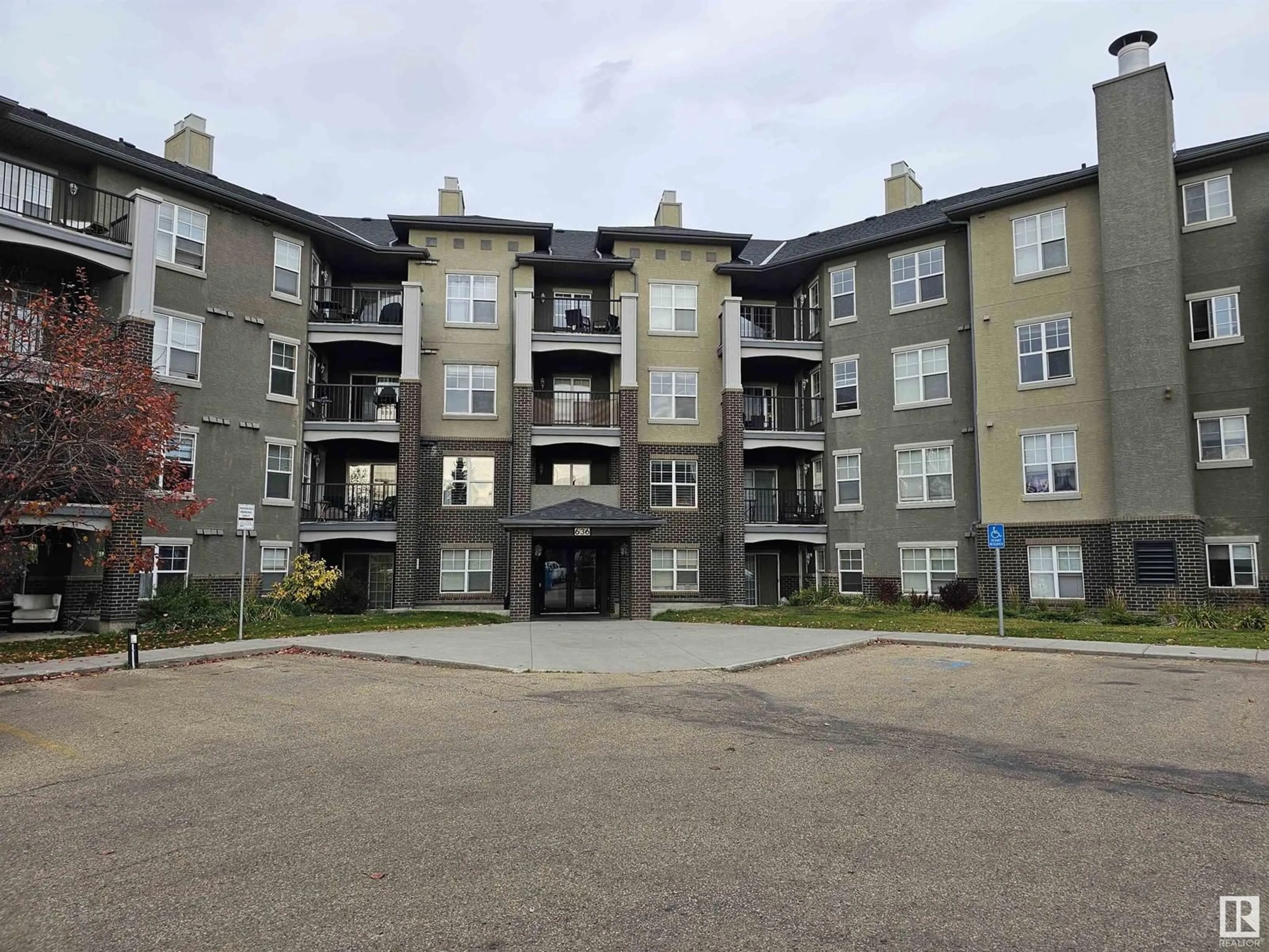 A pic from outside/outdoor area/front of a property/back of a property/a pic from drone, building for #412 - 636 MCALLISTER LO, Edmonton Alberta T6W1N4