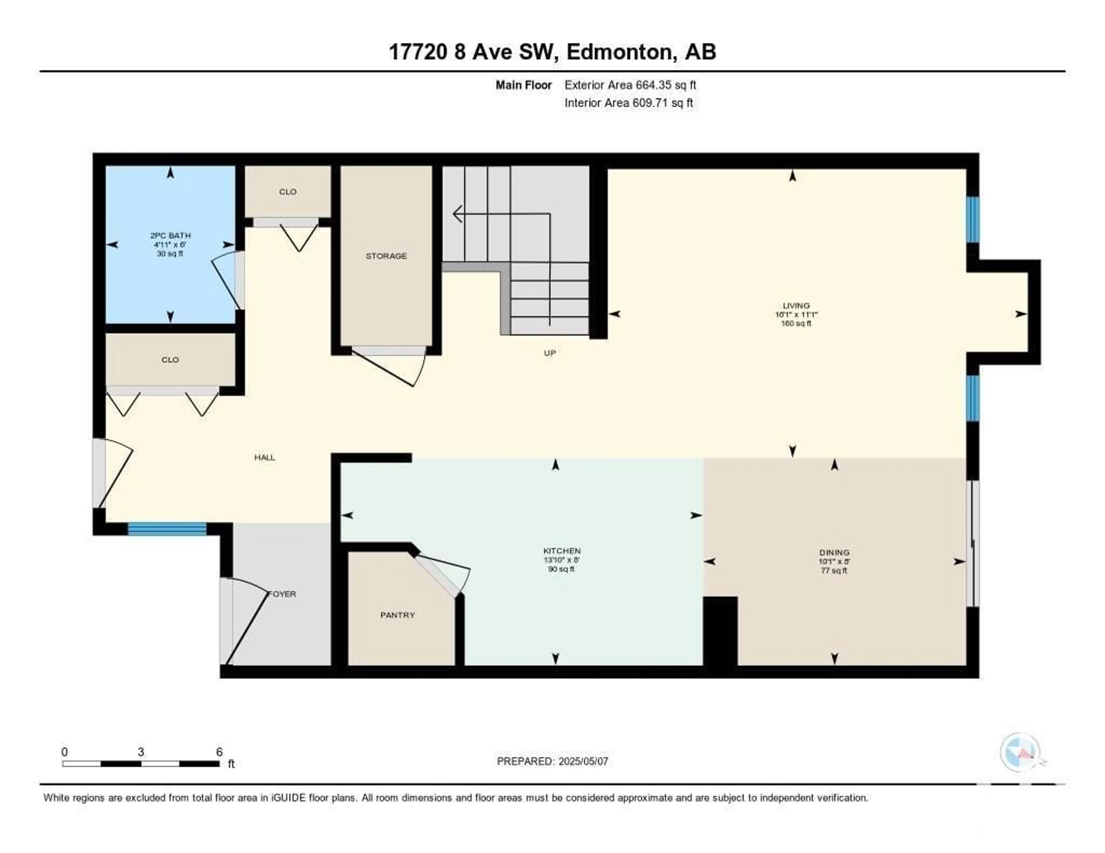Floor plan for 17720 8 AV, Edmonton Alberta T6W2S6