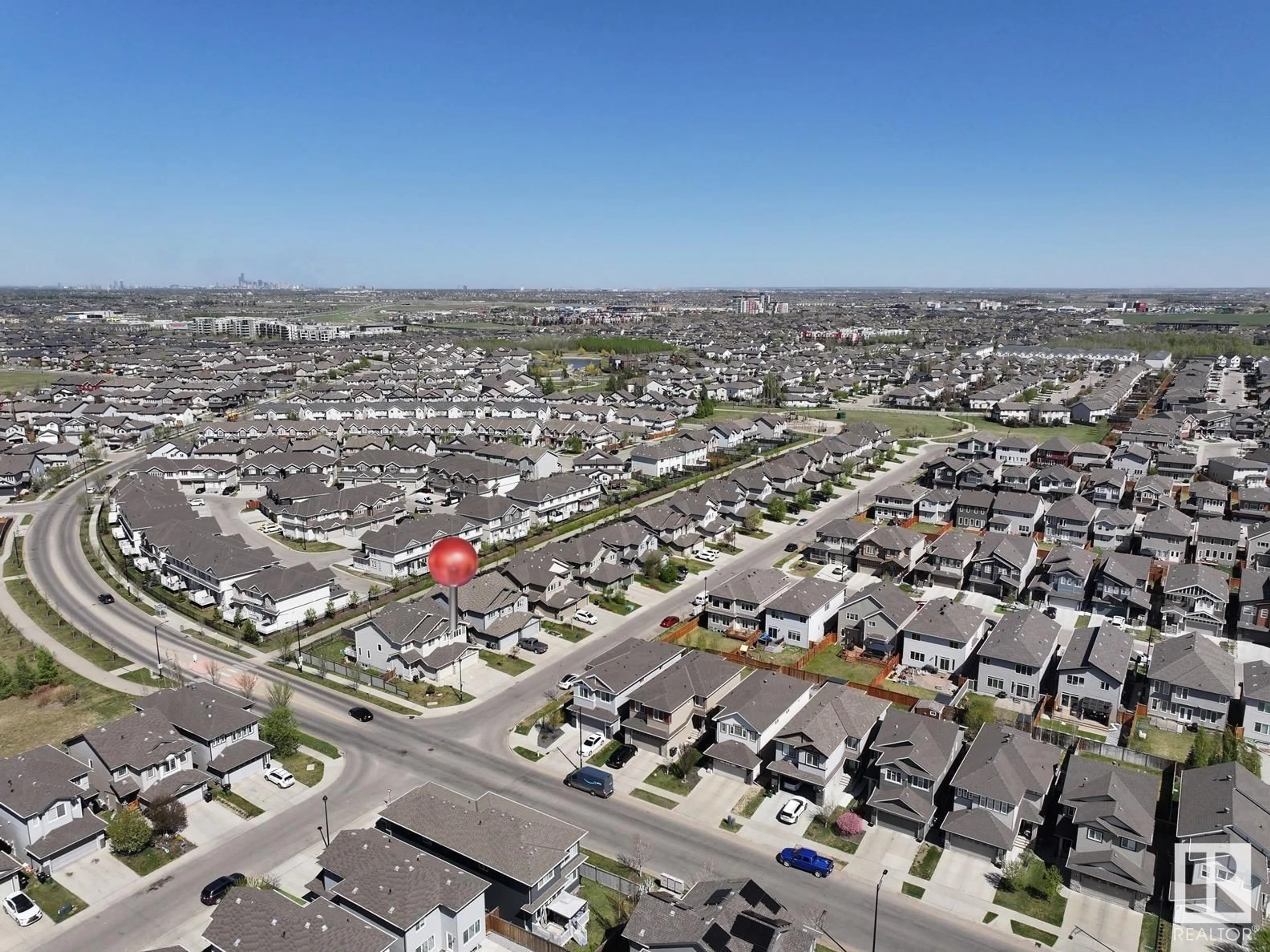 A pic from outside/outdoor area/front of a property/back of a property/a pic from drone, street for 17720 8 AV, Edmonton Alberta T6W2S6