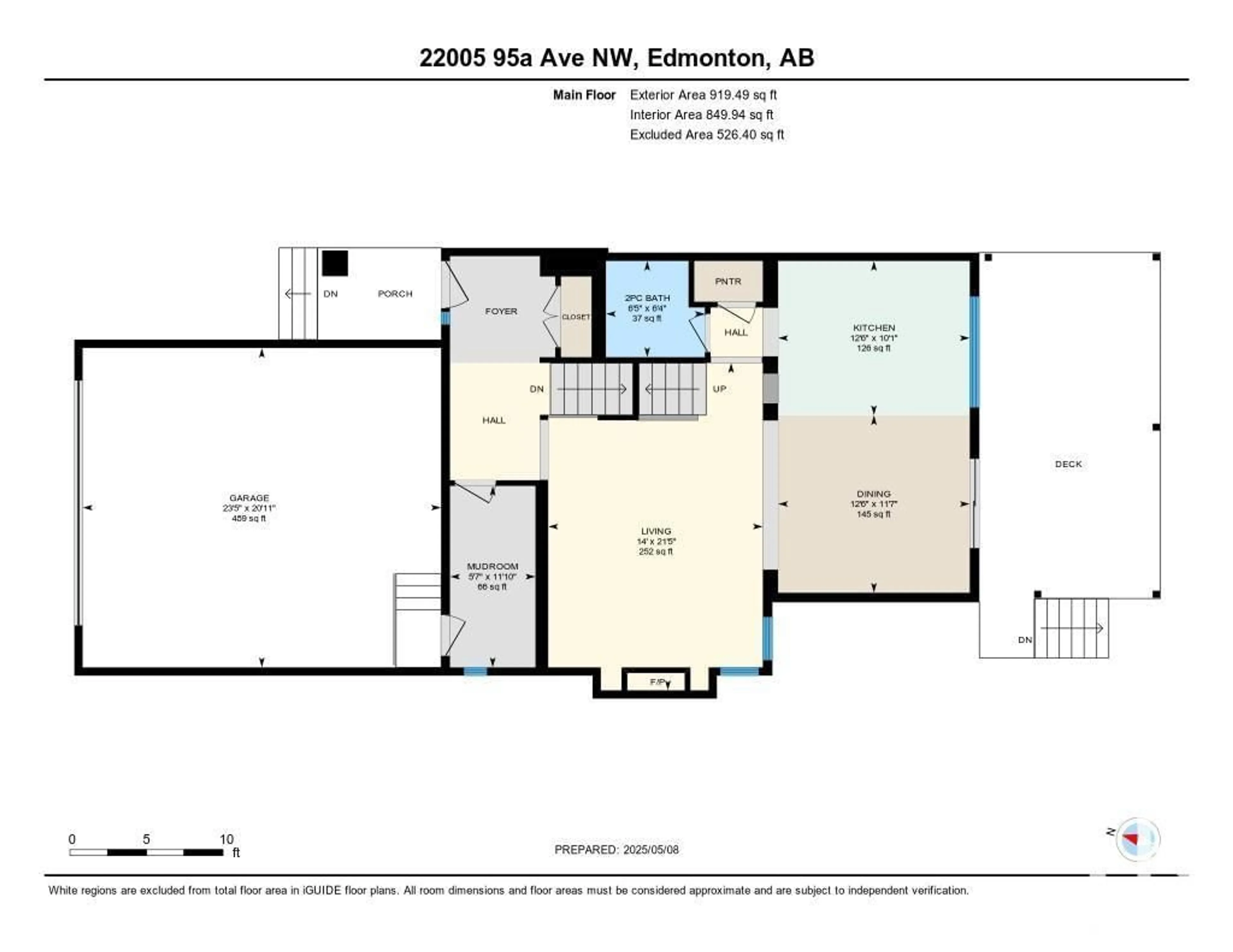 Floor plan for 22005 95A AV, Edmonton Alberta T5T4A9