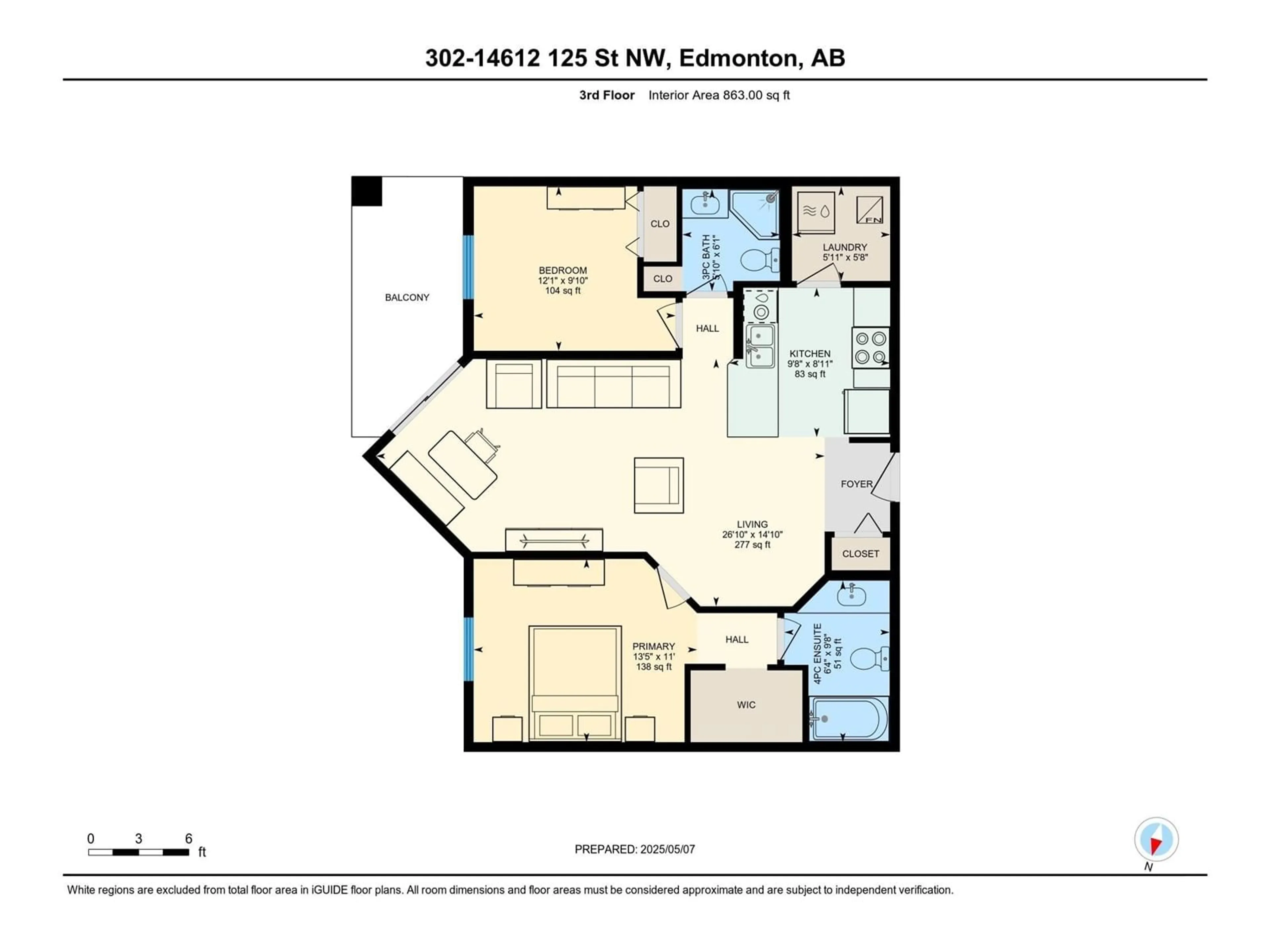 Floor plan for #302 - 14612 125 ST NW, Edmonton Alberta T5X0B6