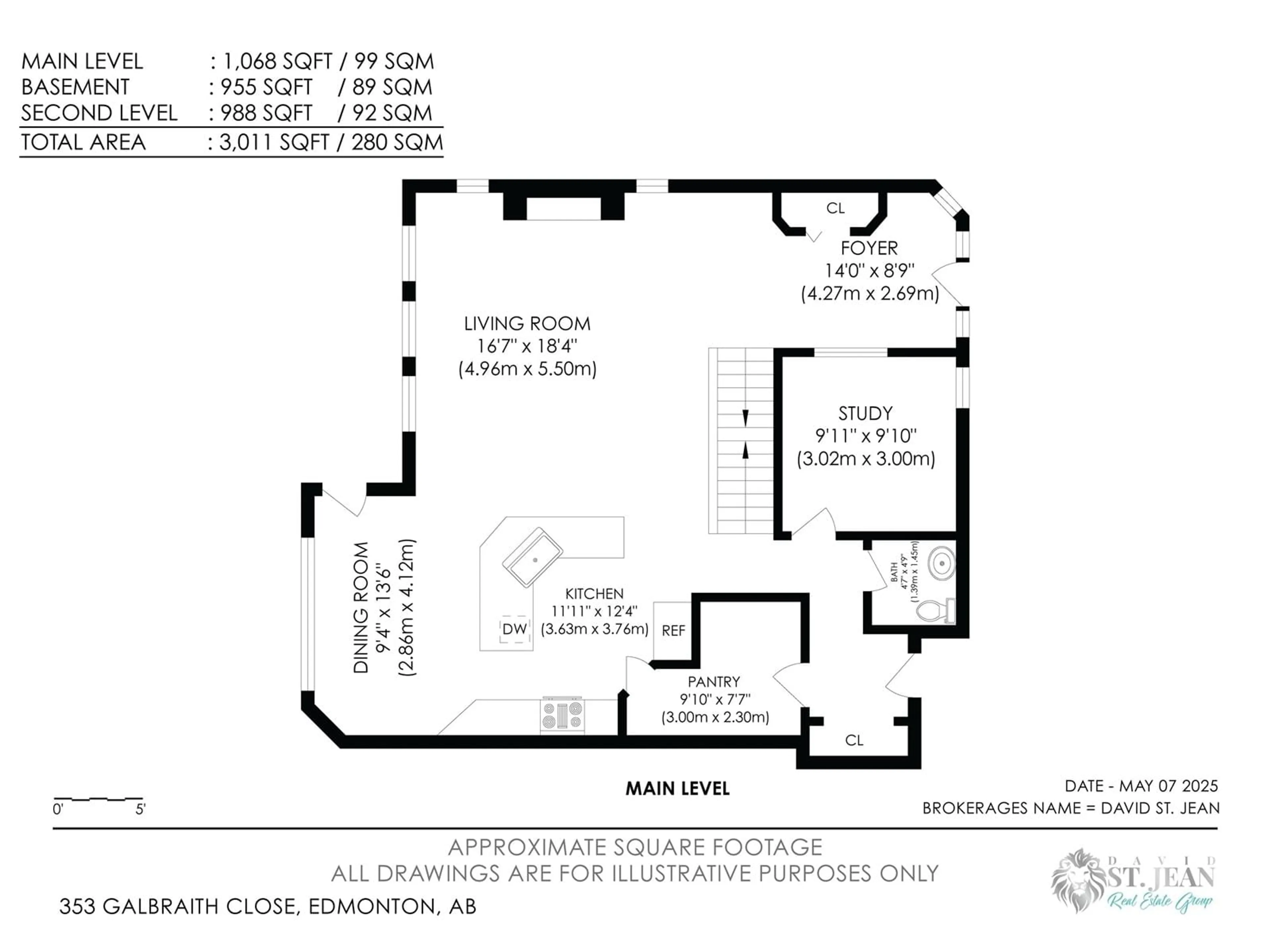 Floor plan for 353 GALBRAITH CL, Edmonton Alberta T5T6K3