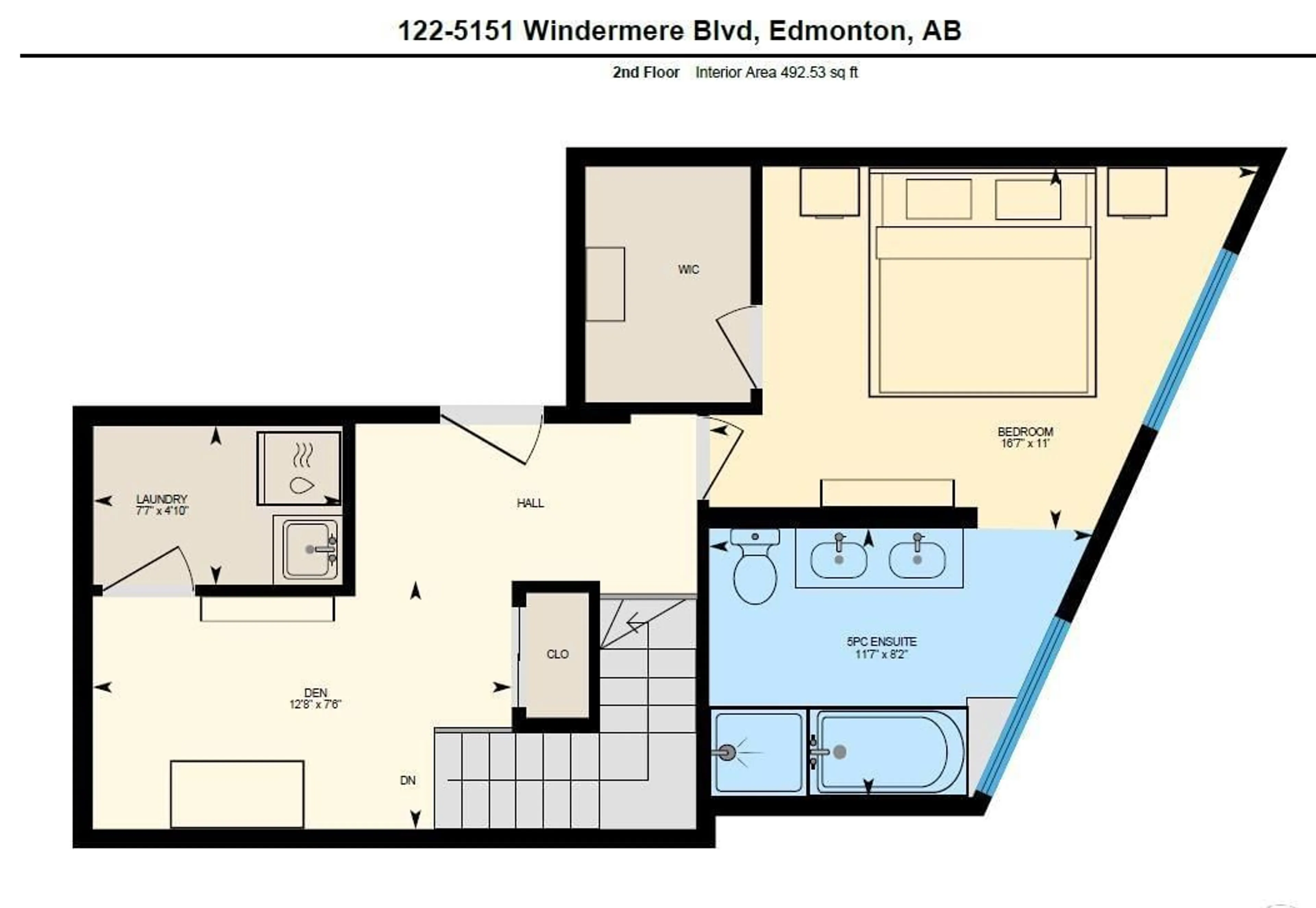 Floor plan for 122 5151 WINDERMERE BV, Edmonton Alberta T6W2K4