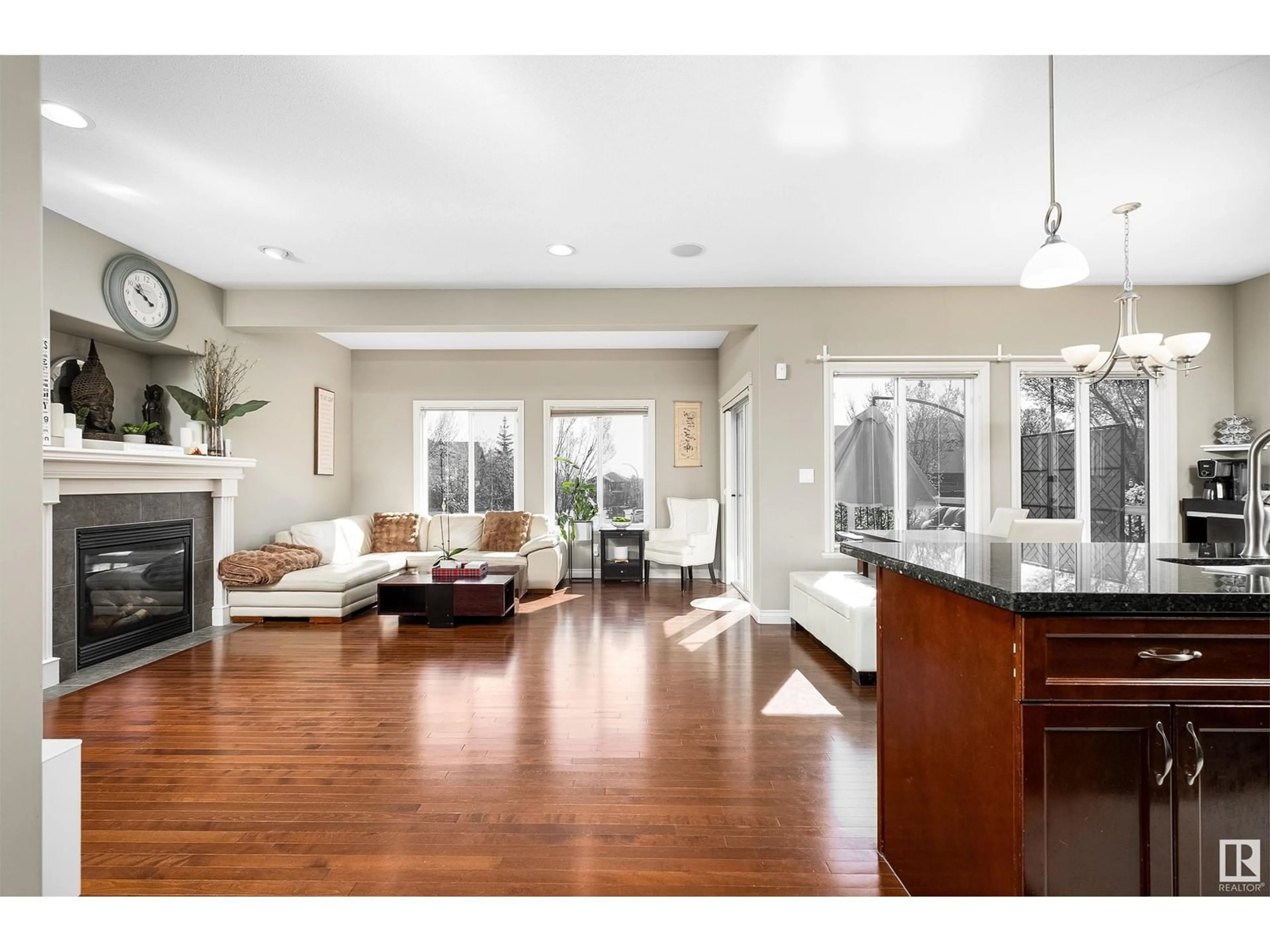 Open concept kitchen, wood/laminate floor for 21 VICTOR CT, Spruce Grove Alberta T7X0H2