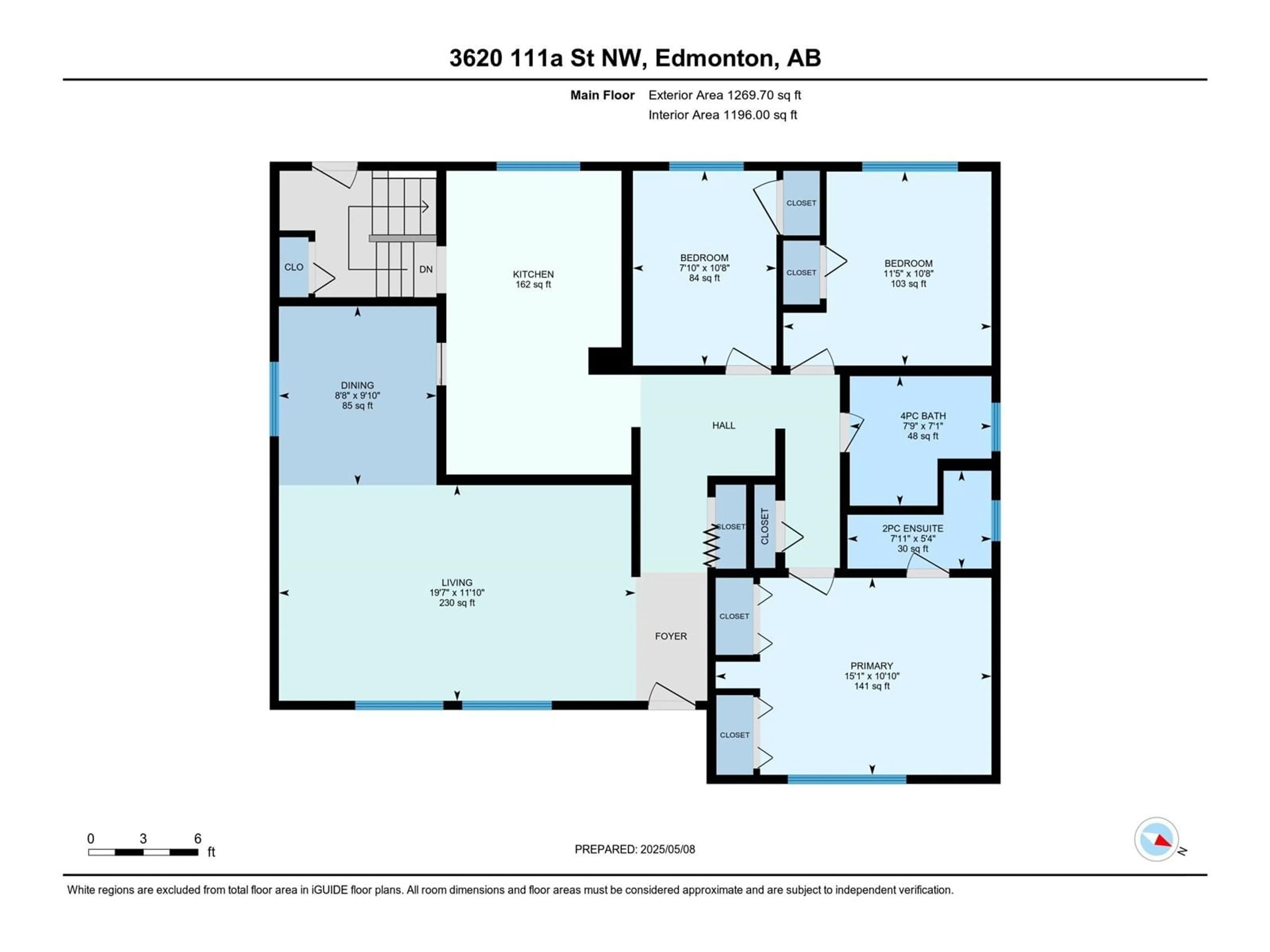 Floor plan for NW - 3620 111A ST, Edmonton Alberta T6J1G1