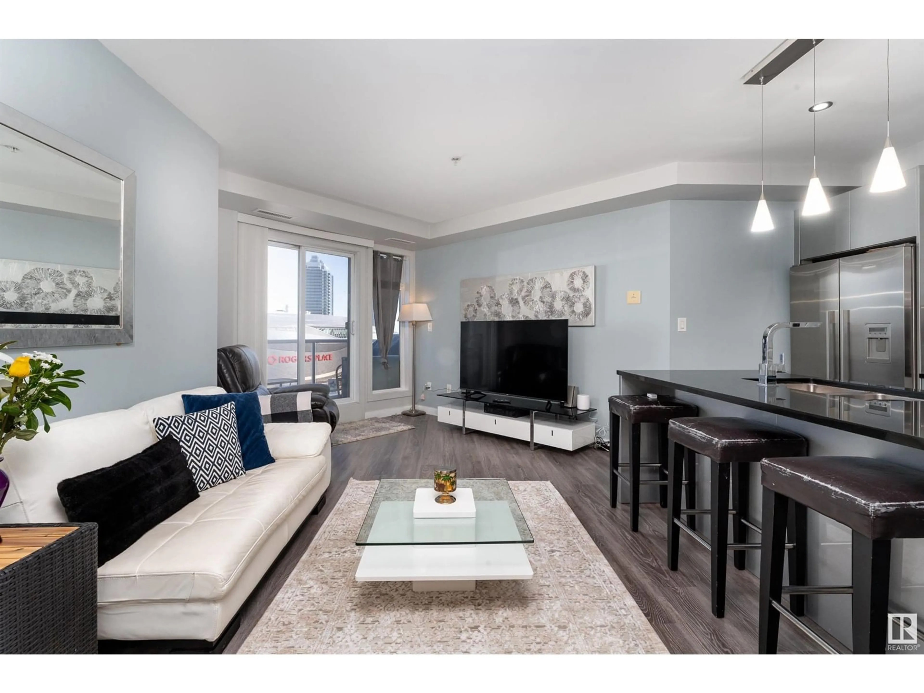 Living room with furniture, unknown for 10388 - 1106 105 ST NW, Edmonton Alberta T5J0C2