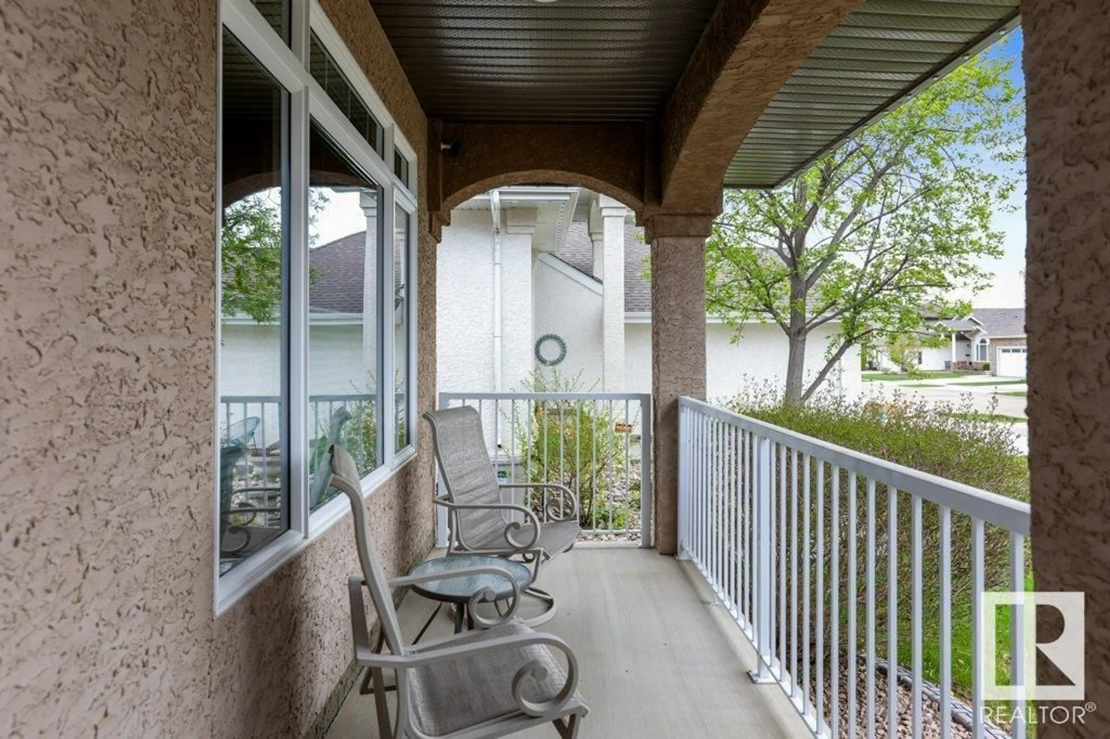 Patio, water/lake/river/ocean view for 43 OLIVIER CL, St. Albert Alberta T8N7H7