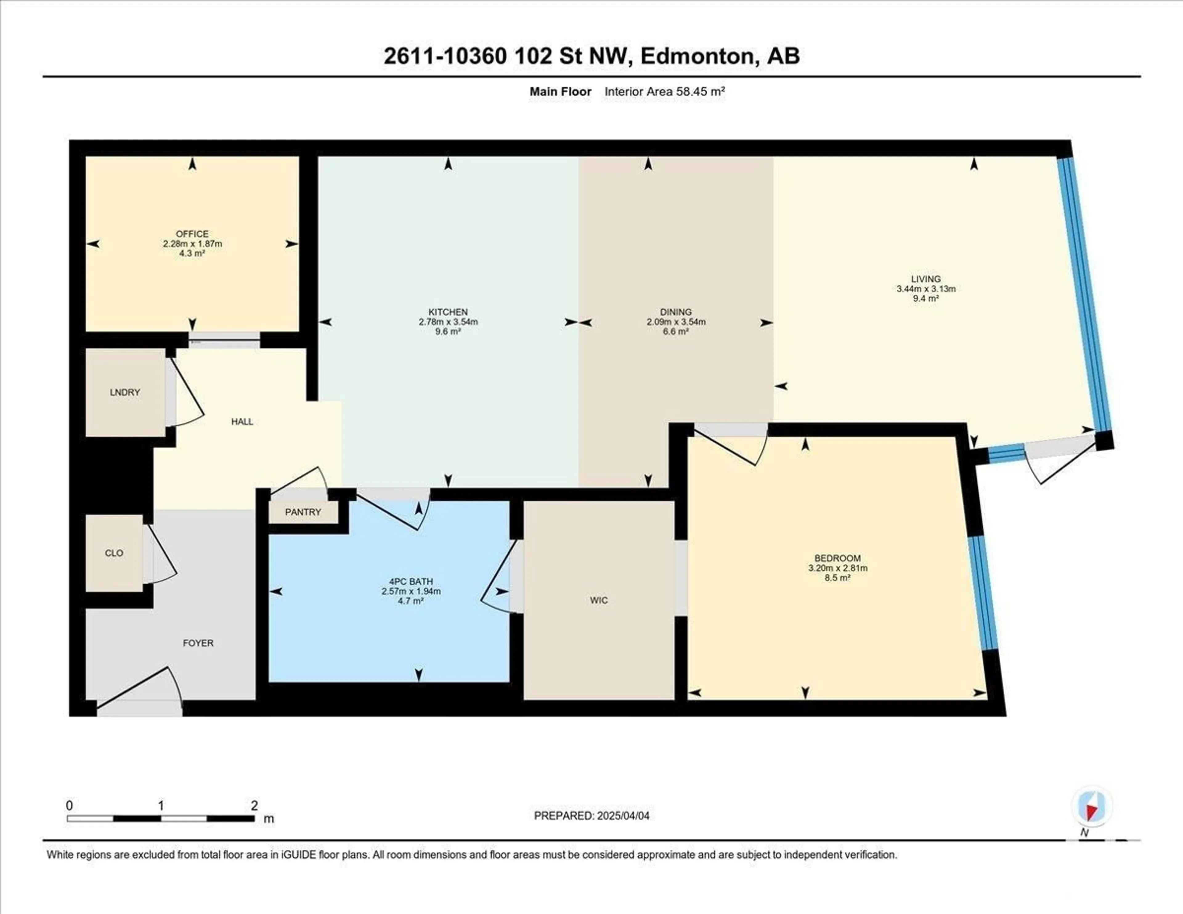 Floor plan for 10360 NW - 2611 102 ST, Edmonton Alberta T5J0K6