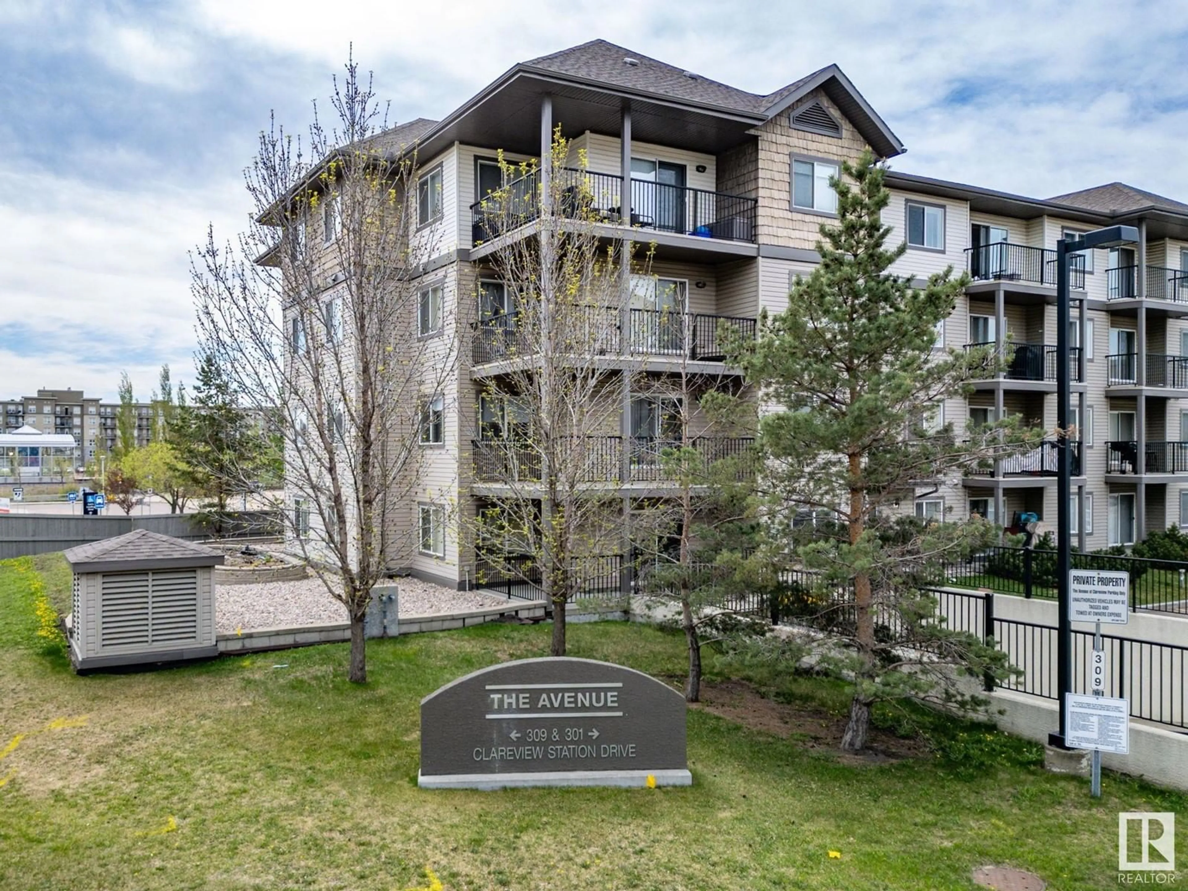A pic from outside/outdoor area/front of a property/back of a property/a pic from drone, unknown for #407 - 309 CLAREVIEW STATION DR, Edmonton Alberta T5Y0C5