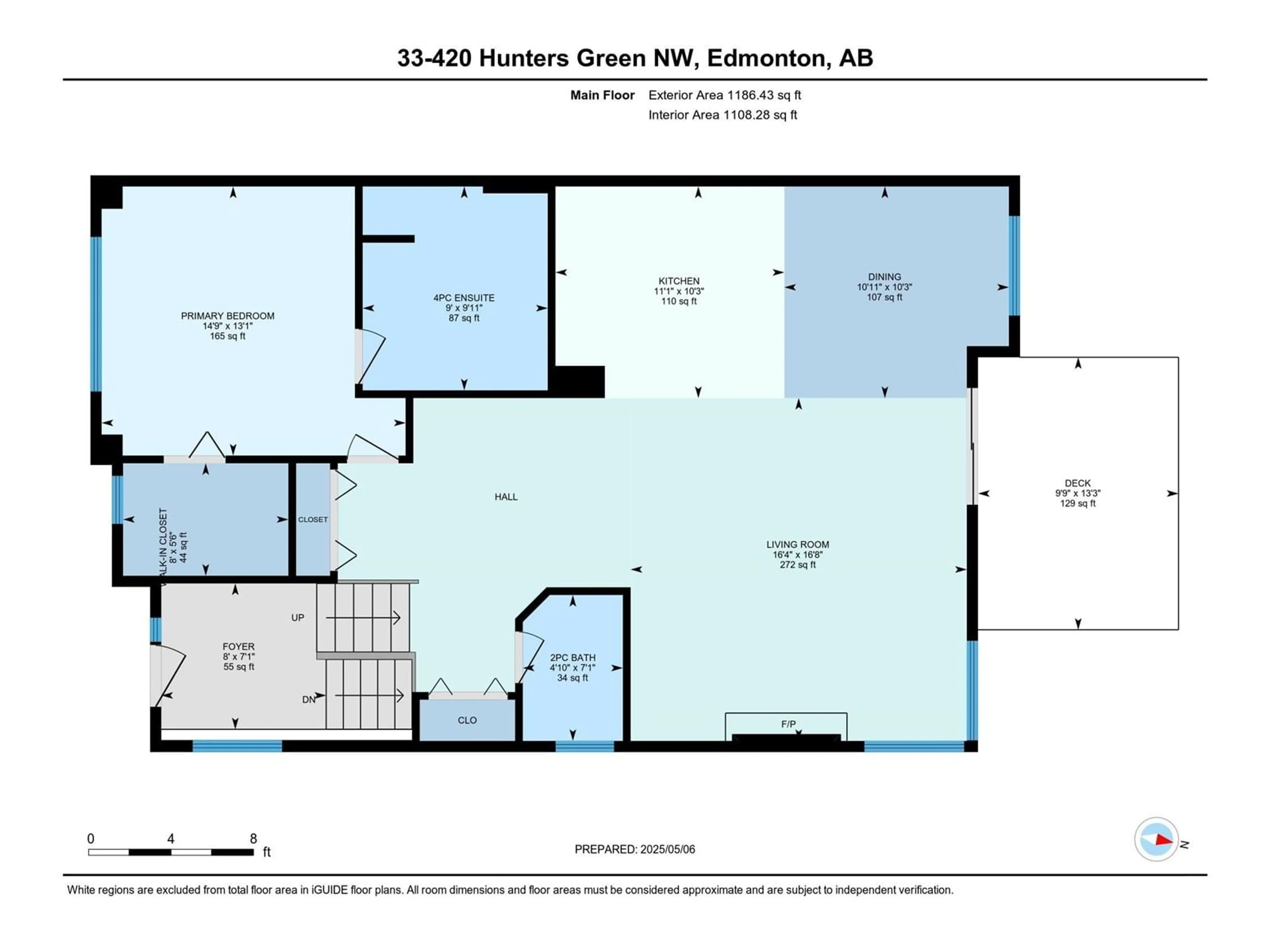 Floor plan for 33 420 HUNTERS GREEN NW, Edmonton Alberta T6R2X3