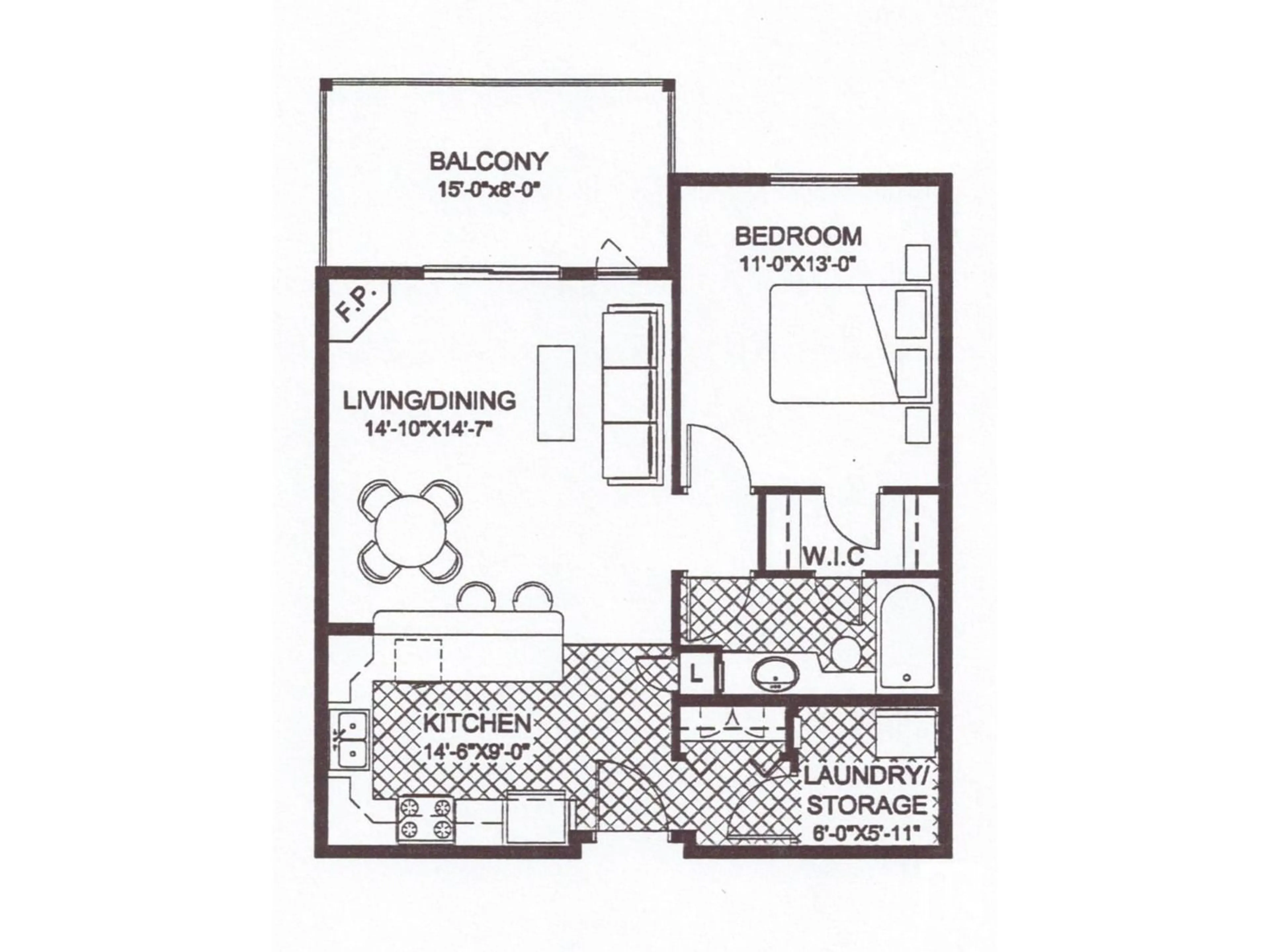 Floor plan for #105 - 2035 GRANTHAM COURT, Edmonton Alberta T5T3X4