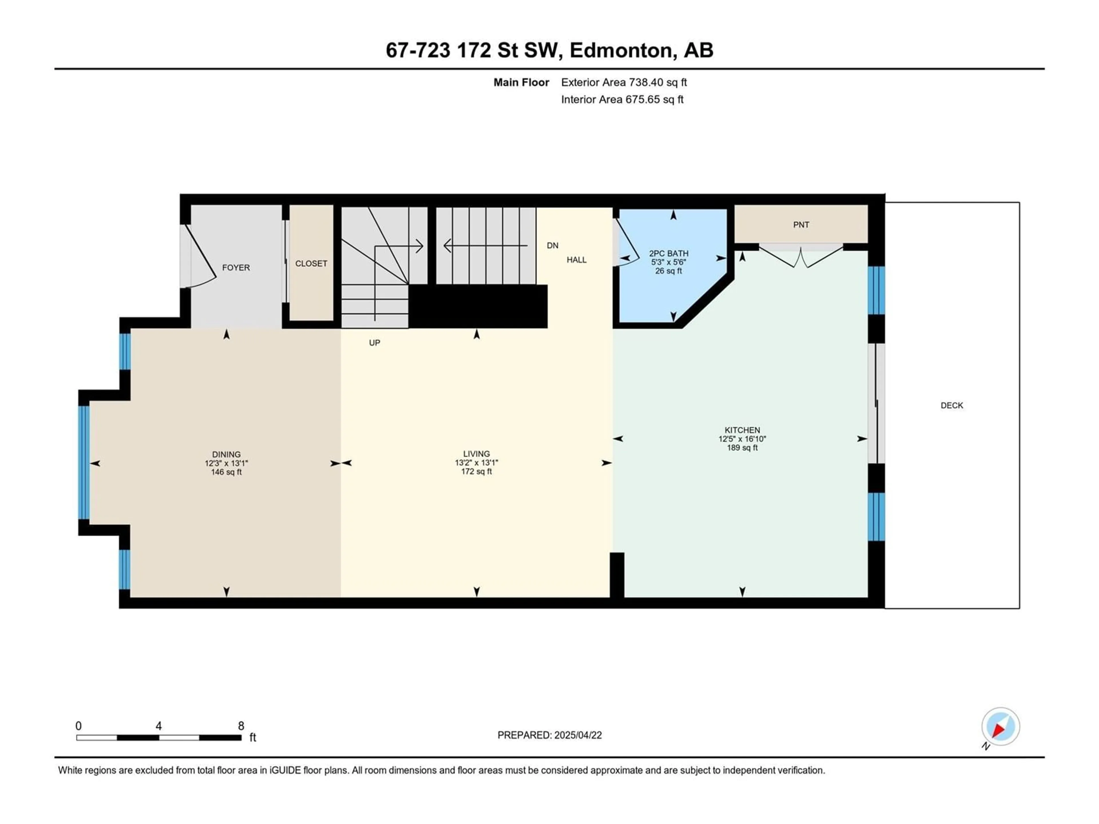 Floor plan for 723 - 67 172 ST, Edmonton Alberta T6W2N6