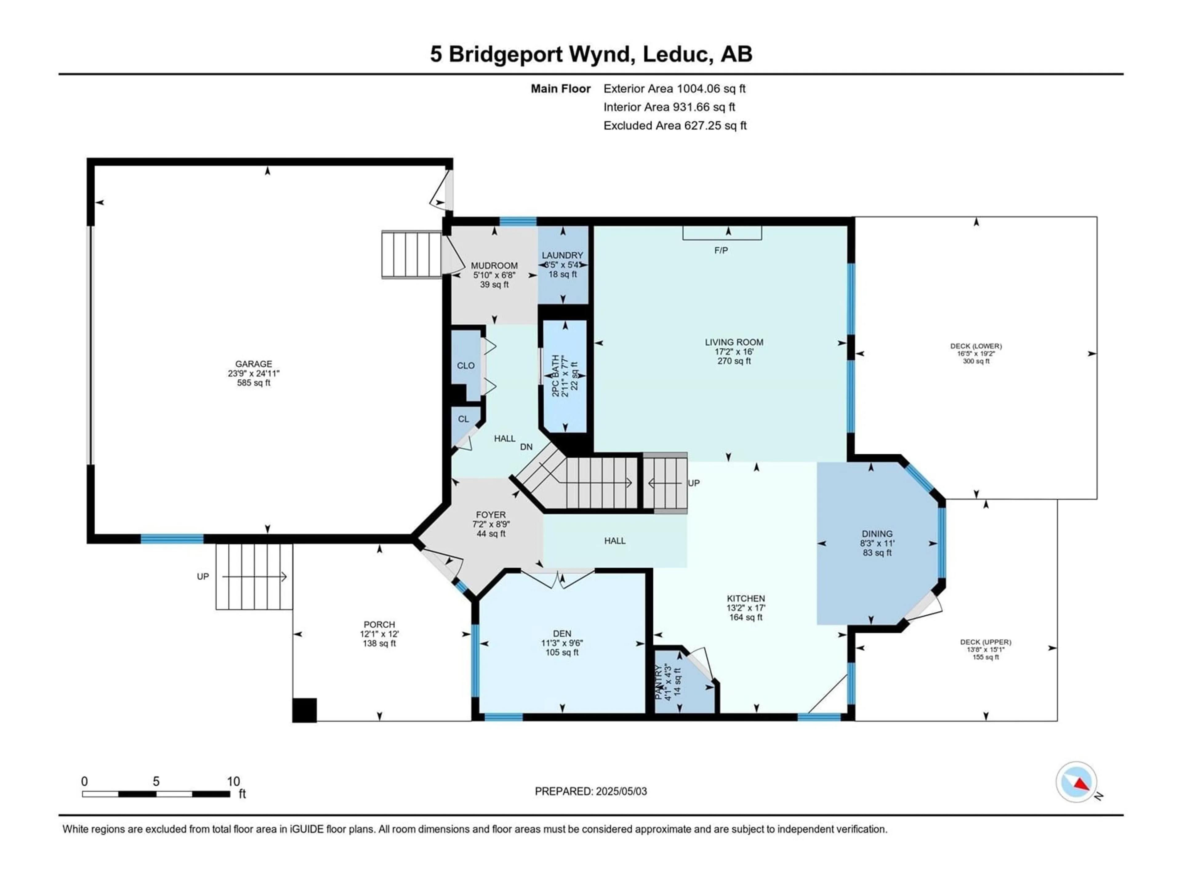 Floor plan for 5 BRIDGEPORT, Leduc Alberta T9E8B2
