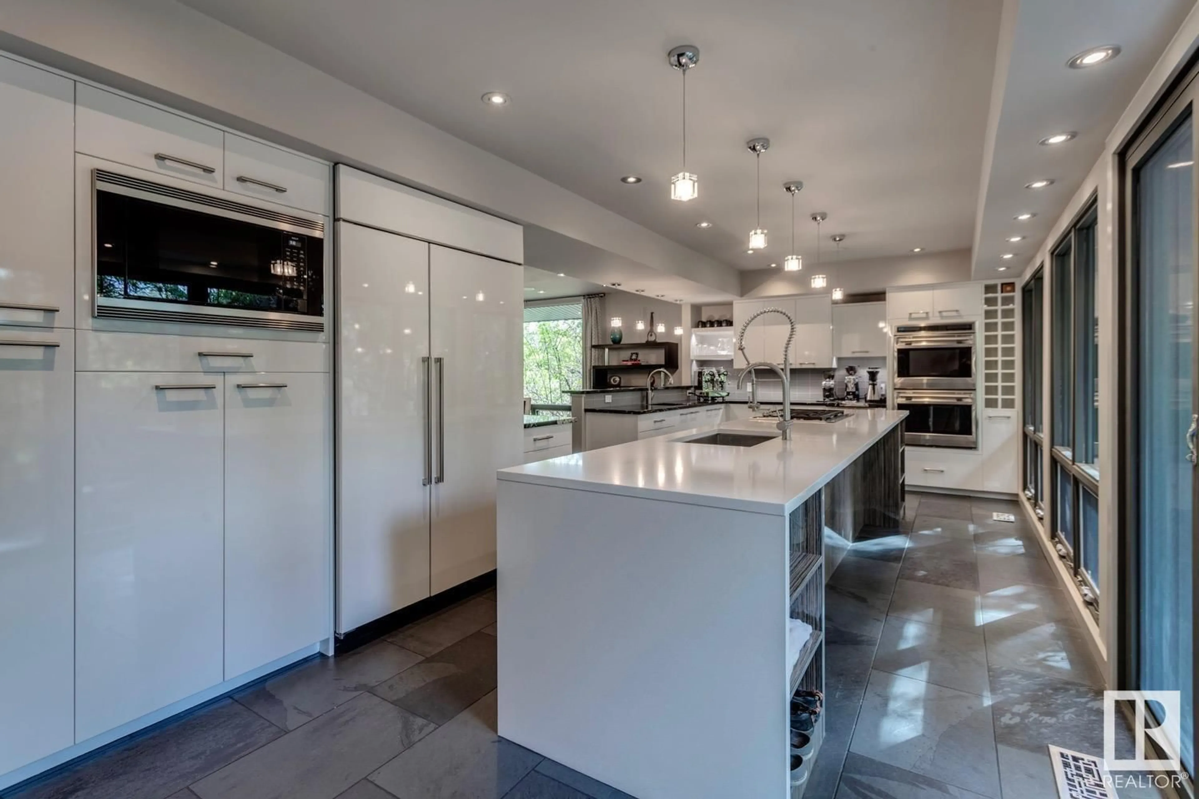 Contemporary kitchen, ceramic/tile floor for 12703 GRAND VIEW DR, Edmonton Alberta T6H4K5