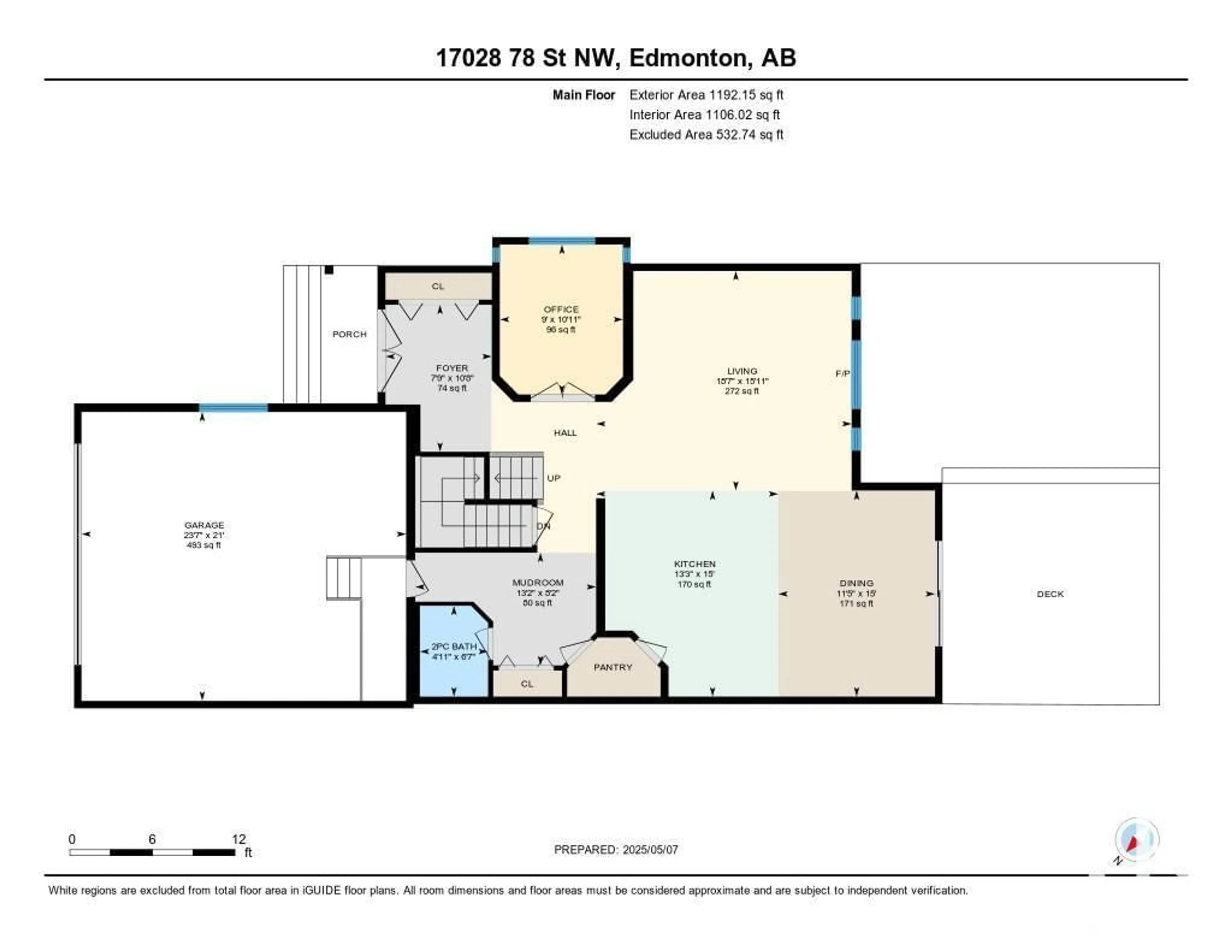 Floor plan for NW - 17028 78 ST, Edmonton Alberta T5Z0E6