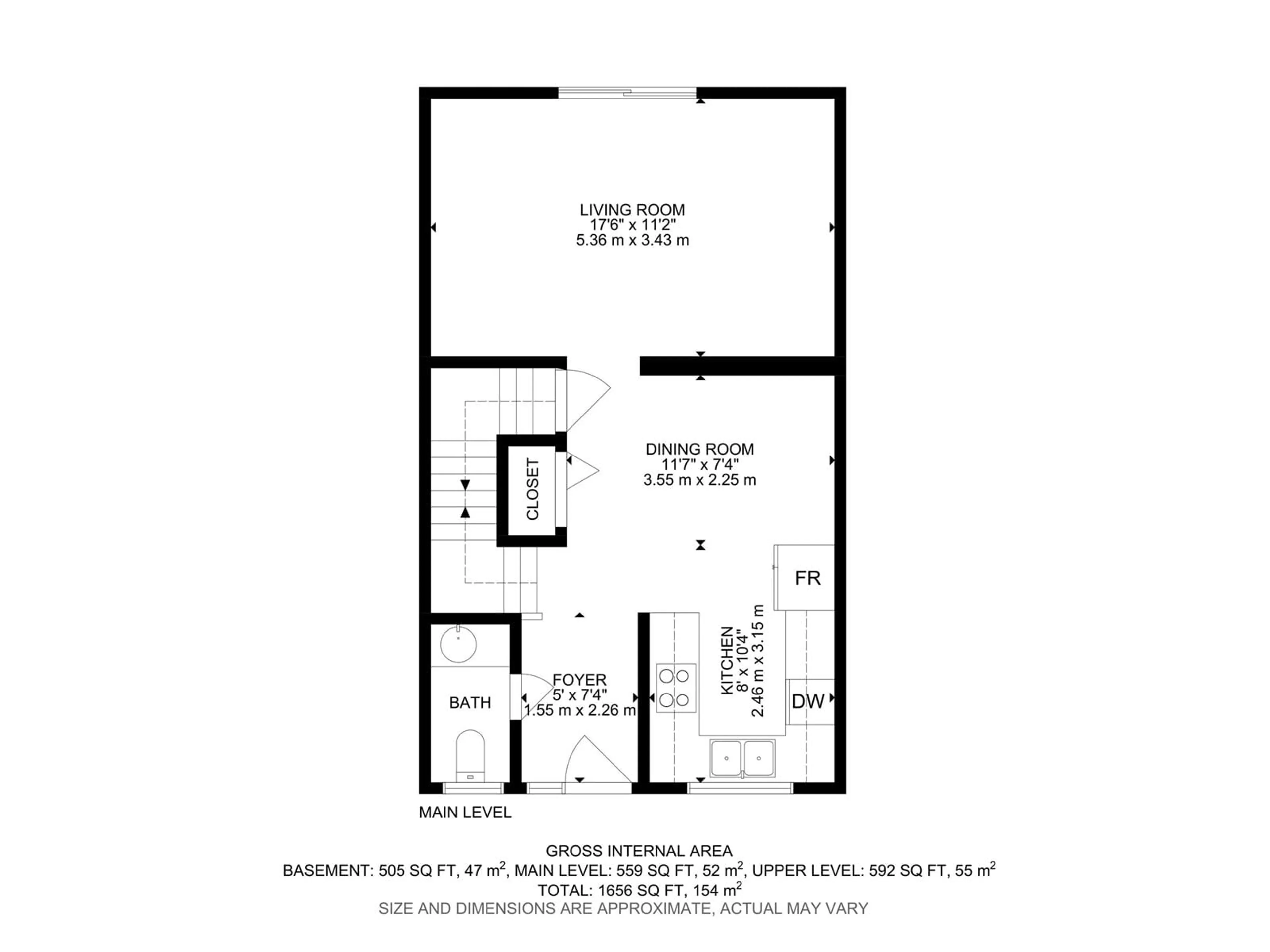 Floor plan for #145 - 16725 106 ST, Edmonton Alberta T5X5G5