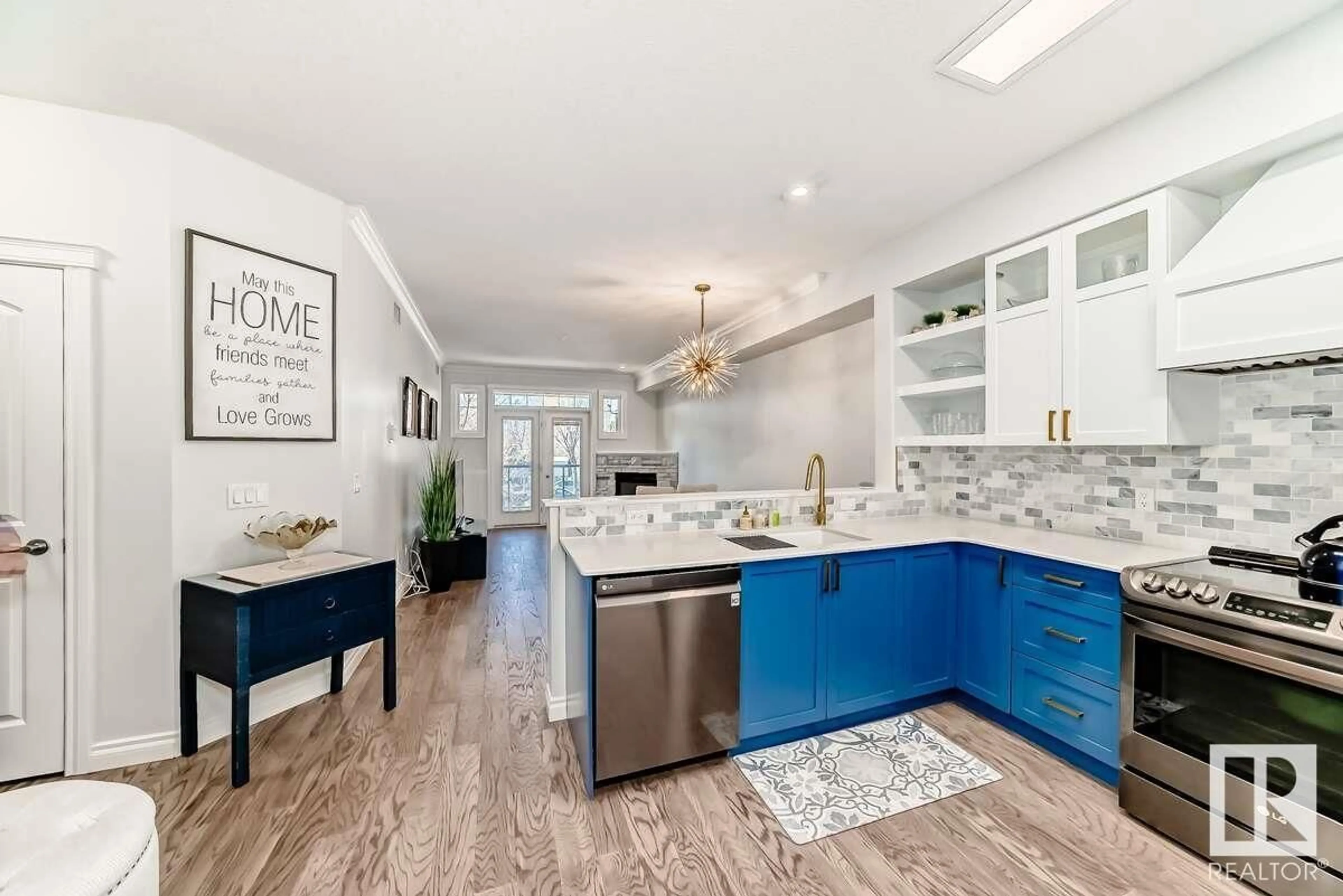Open concept kitchen, ceramic/tile floor for #208 - 12408 15 AV, Edmonton Alberta T6W1X2