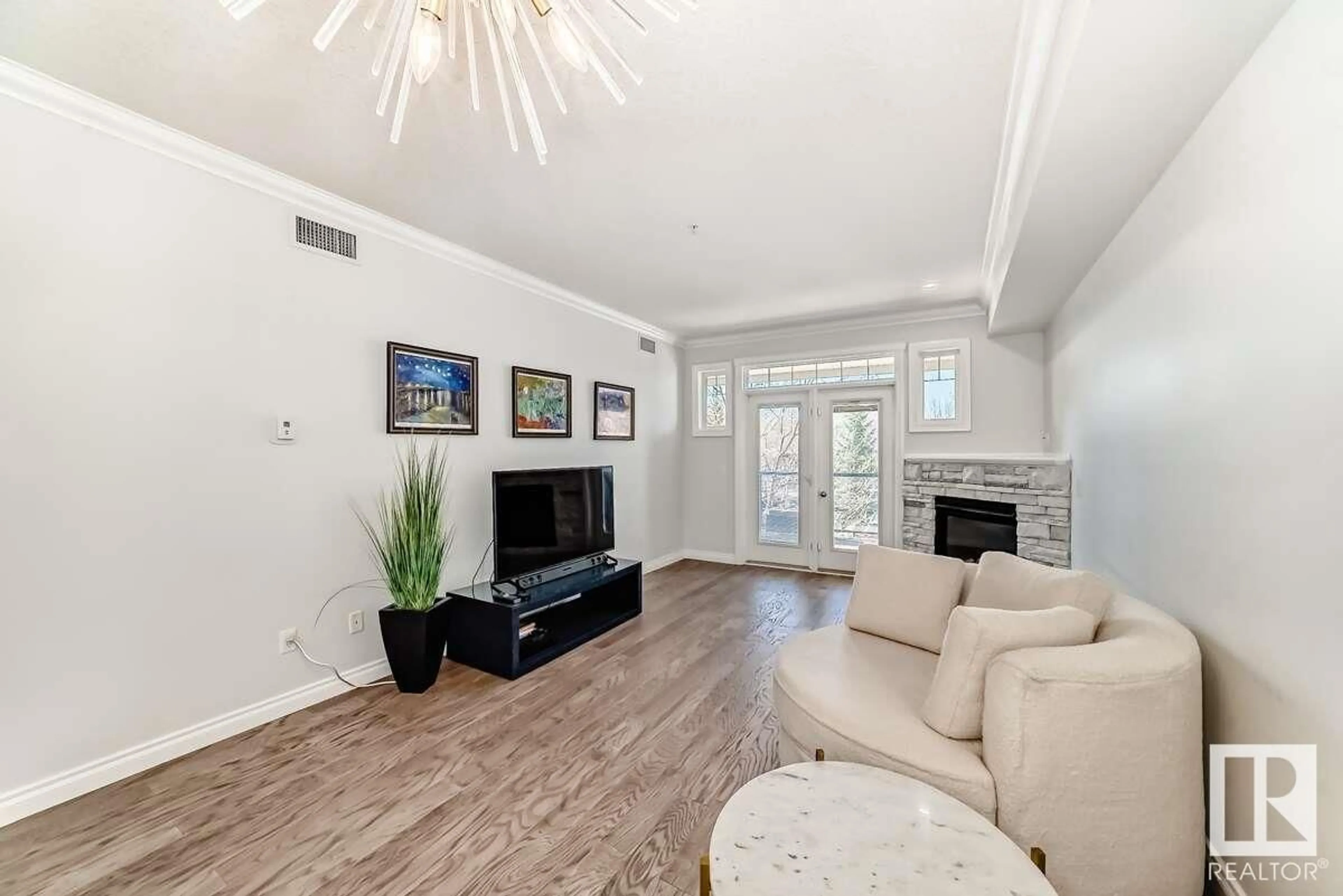 Living room with furniture, unknown for #208 - 12408 15 AV, Edmonton Alberta T6W1X2