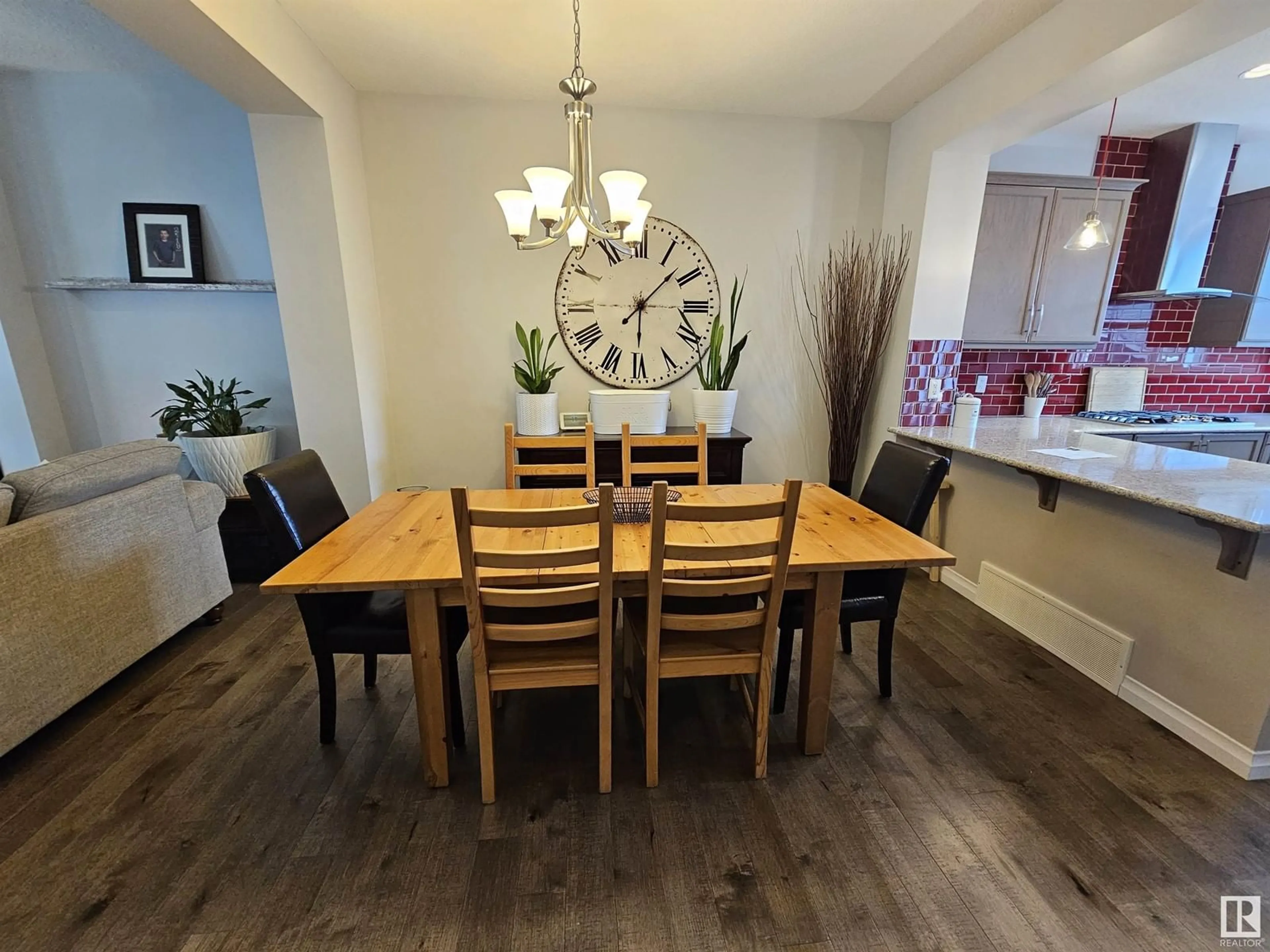 Dining room, wood/laminate floor for 238 SOUTHFORK DR, Leduc Alberta T9E1G3