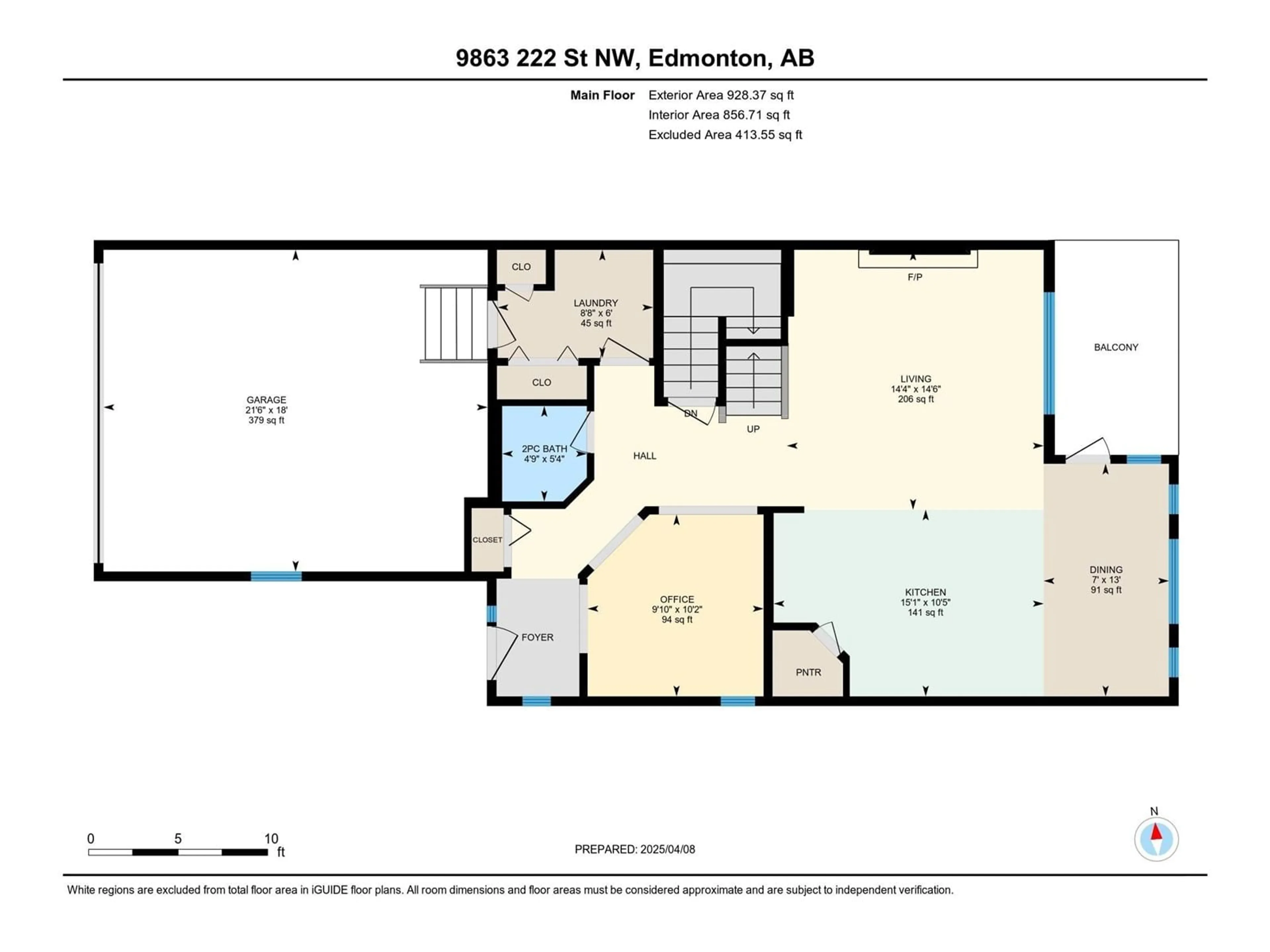 Floor plan for NW - 9863 222 ST, Edmonton Alberta T5T7J1