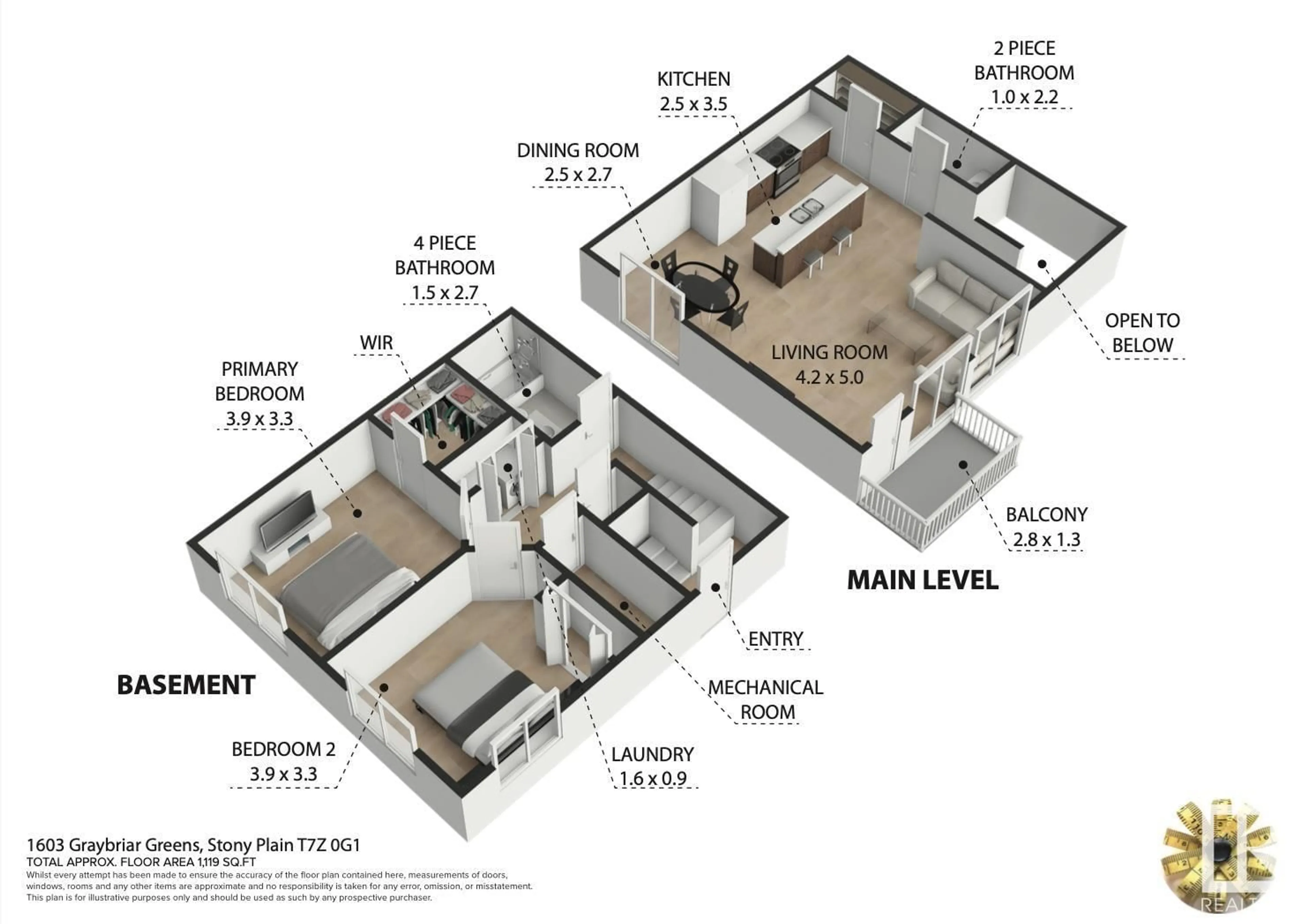 Floor plan for 1603 GRAYBRIAR GR, Stony Plain Alberta T7Z0G1
