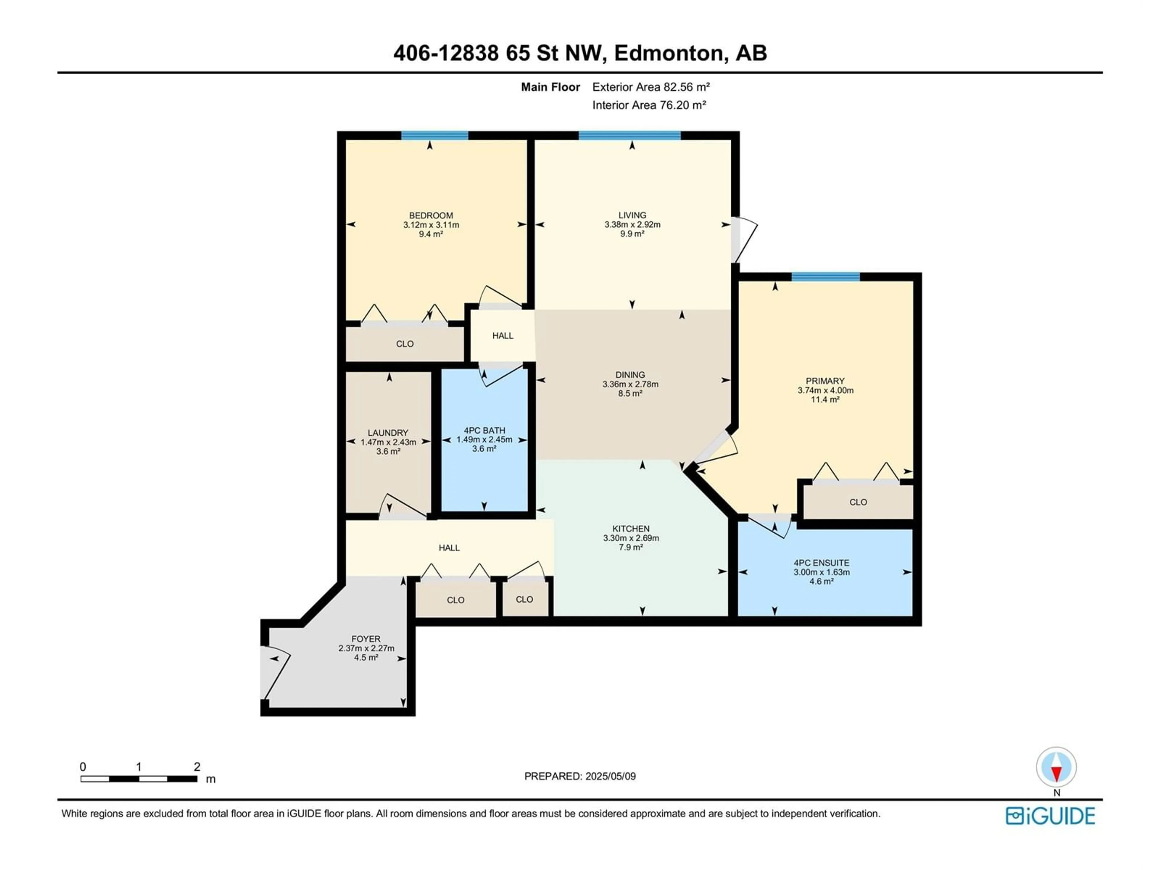 Floor plan for #406 - 12838 65 ST NW, Edmonton Alberta T5A5H3