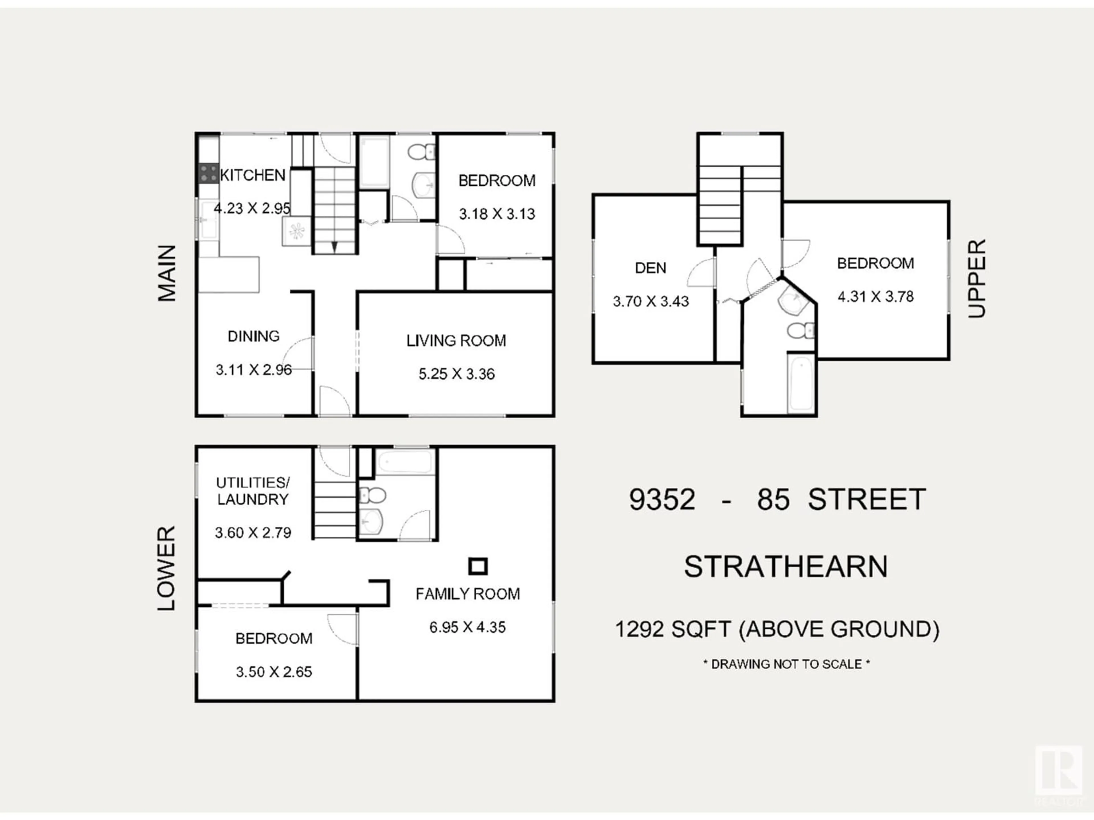 Floor plan for 9352 85 ST, Edmonton Alberta T6C3C8
