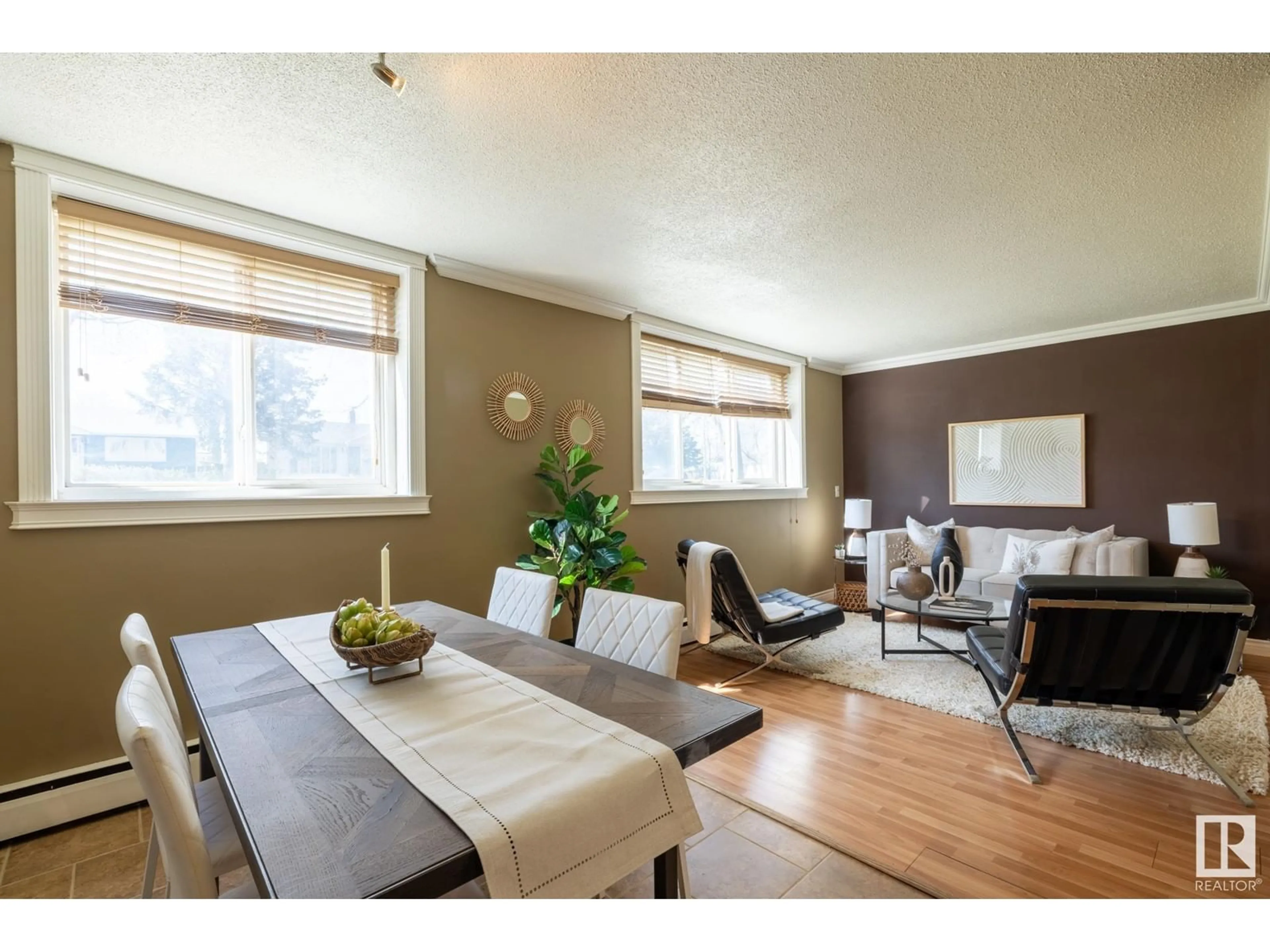 Living room with furniture, wood/laminate floor for #4 - 10904 159 ST, Edmonton Alberta T5P3C1