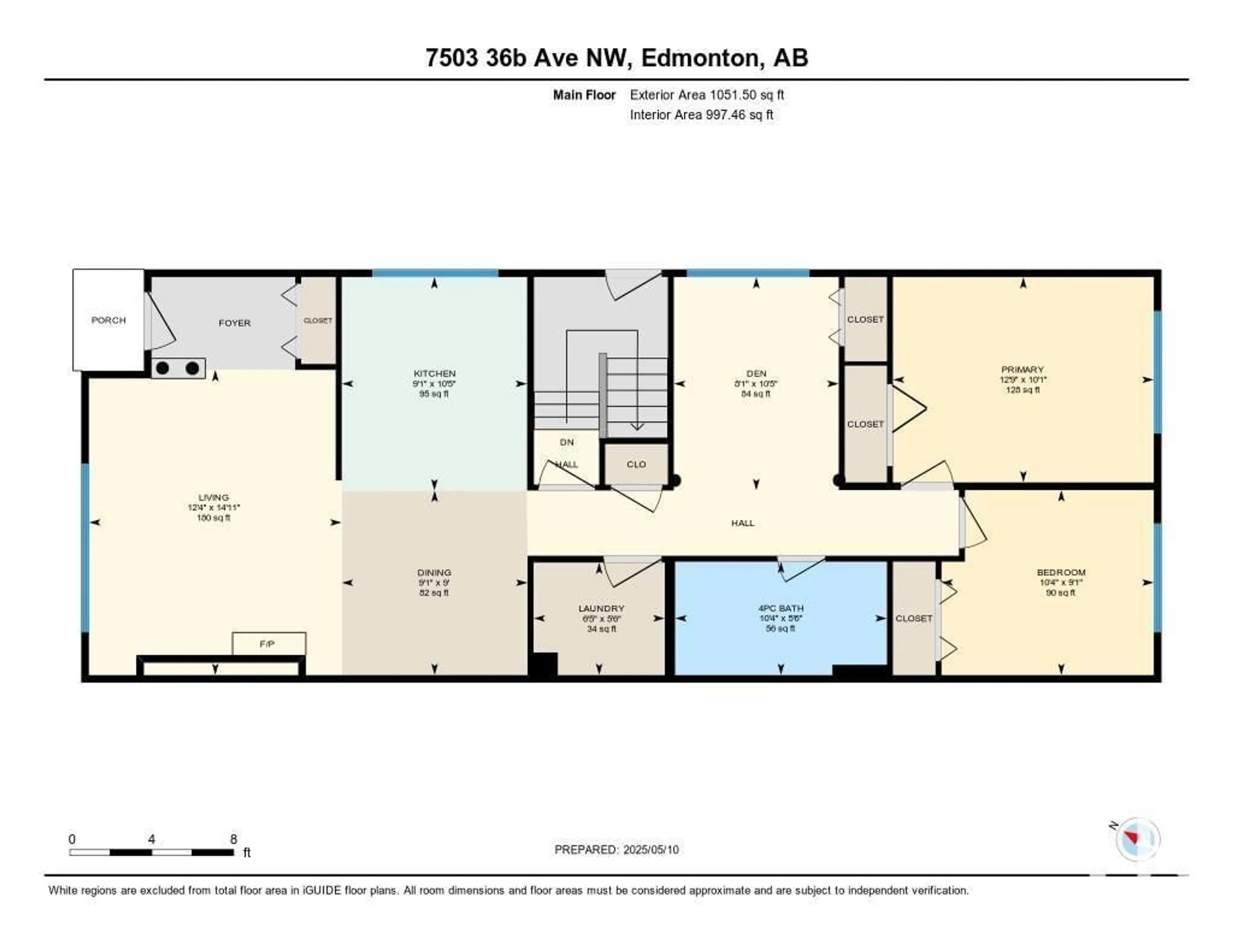 Floor plan for NW - 7503 36B AV, Edmonton Alberta T6K0L4