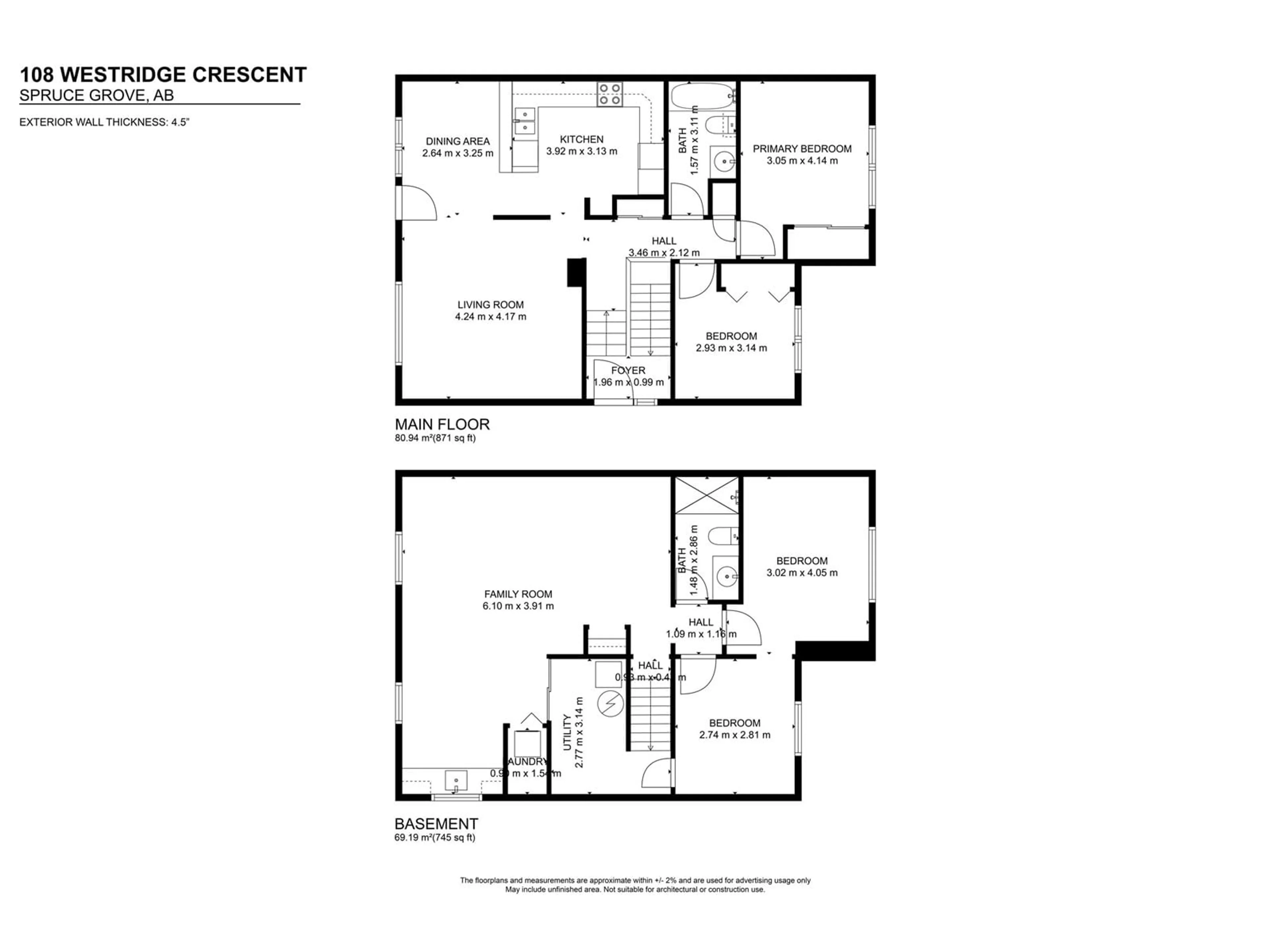 Floor plan for 108 WESTRIDGE CR, Spruce Grove Alberta T7X4R6