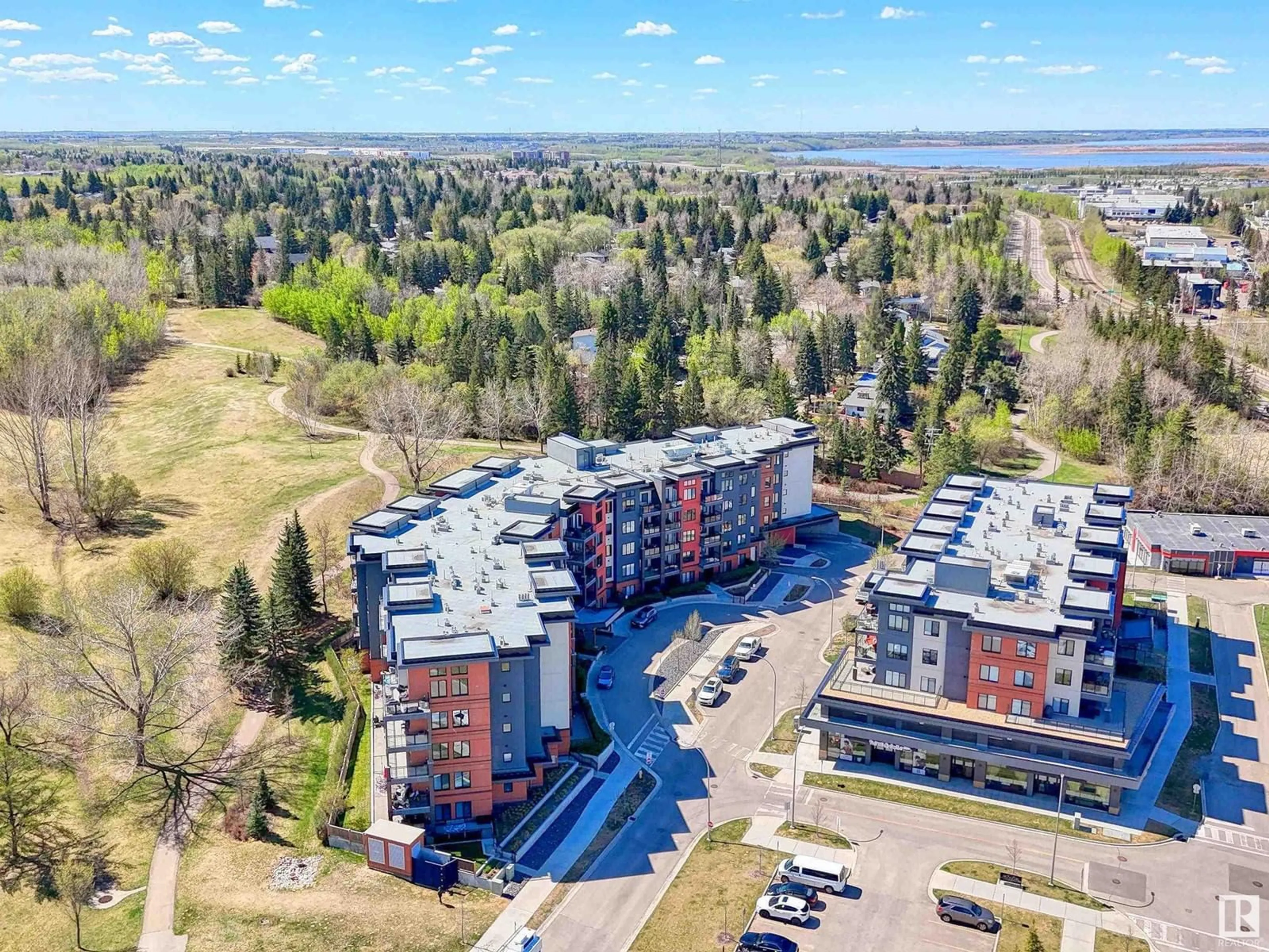 A pic from outside/outdoor area/front of a property/back of a property/a pic from drone, water/lake/river/ocean view for 312 5 ST LOUIS ST, St. Albert Alberta T8N7T2