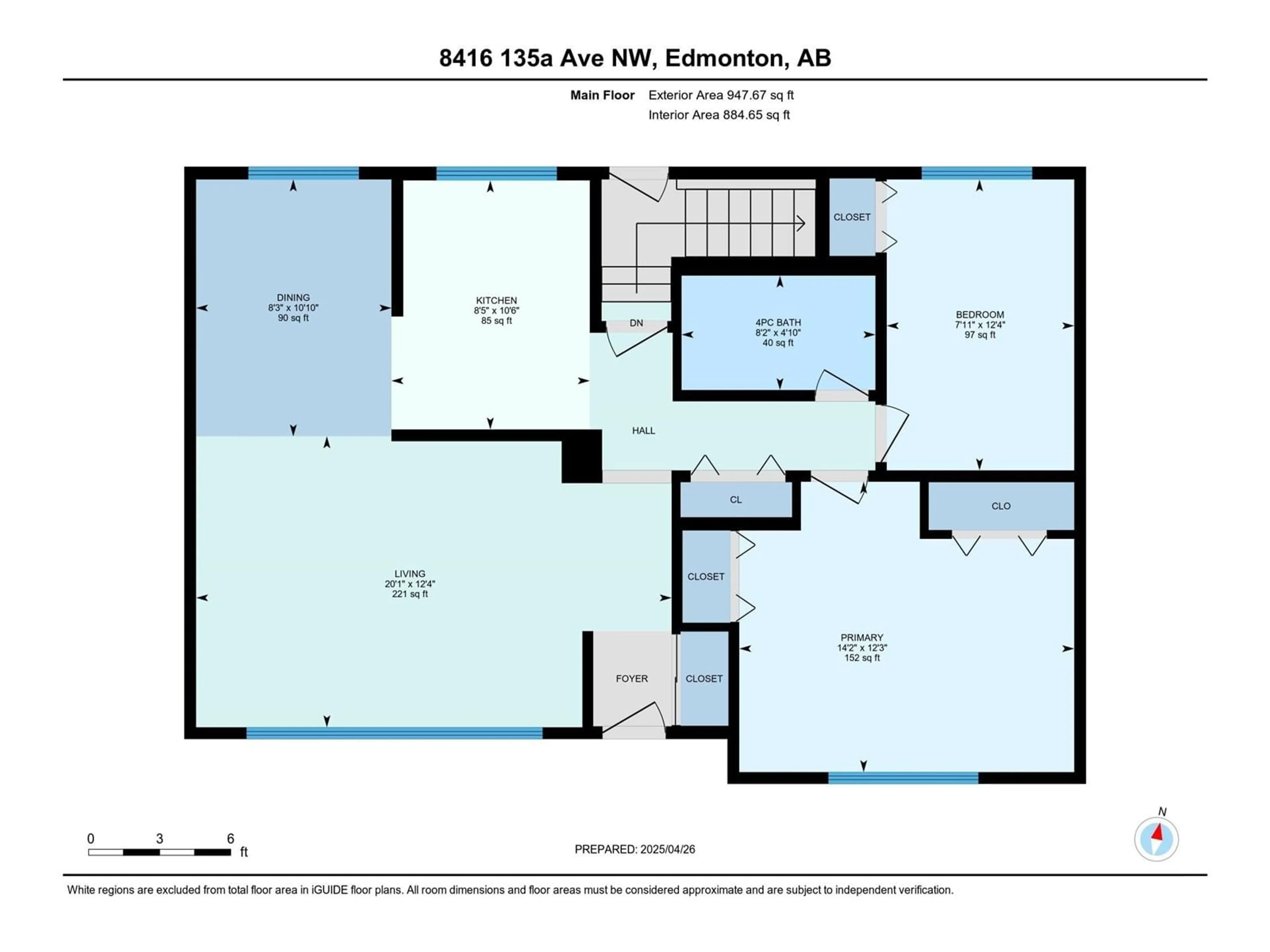 Floor plan for 8416 135A AV, Edmonton Alberta T5E1R6