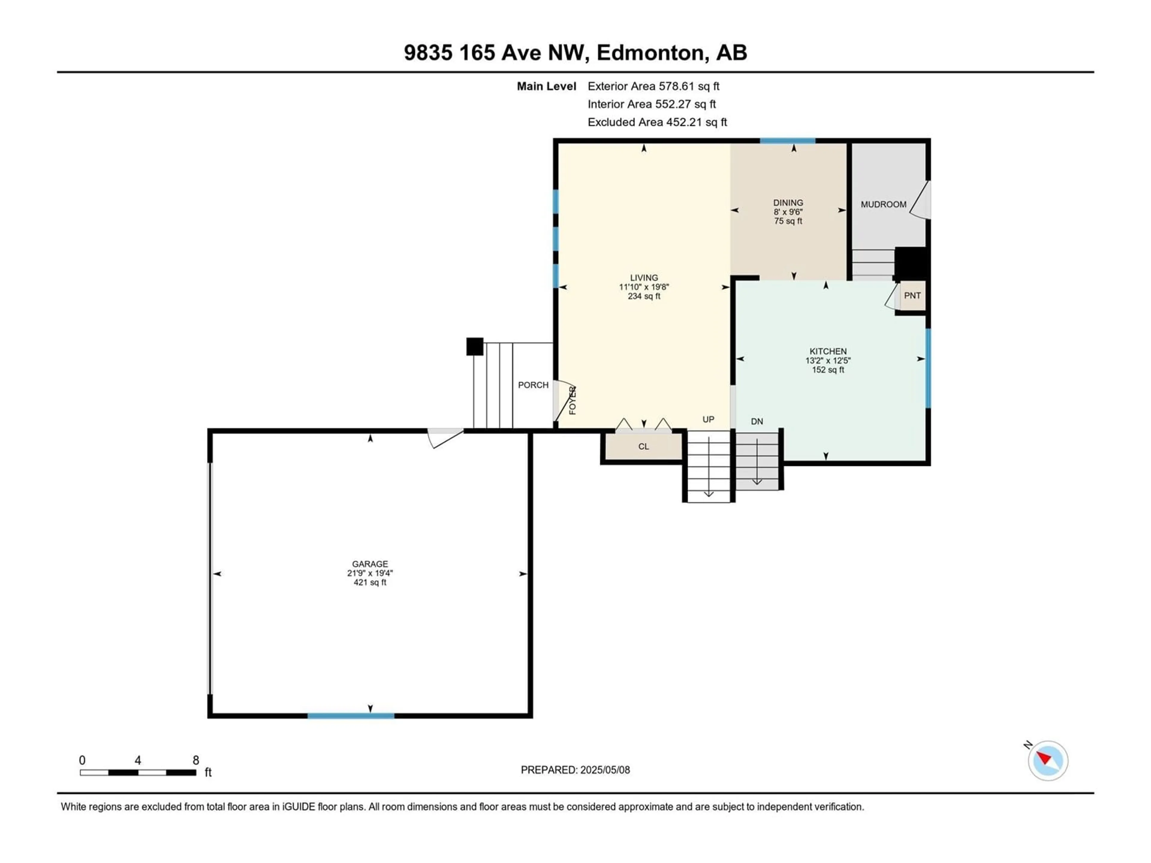 Floor plan for 9835 165 AV, Edmonton Alberta T5X4Z1