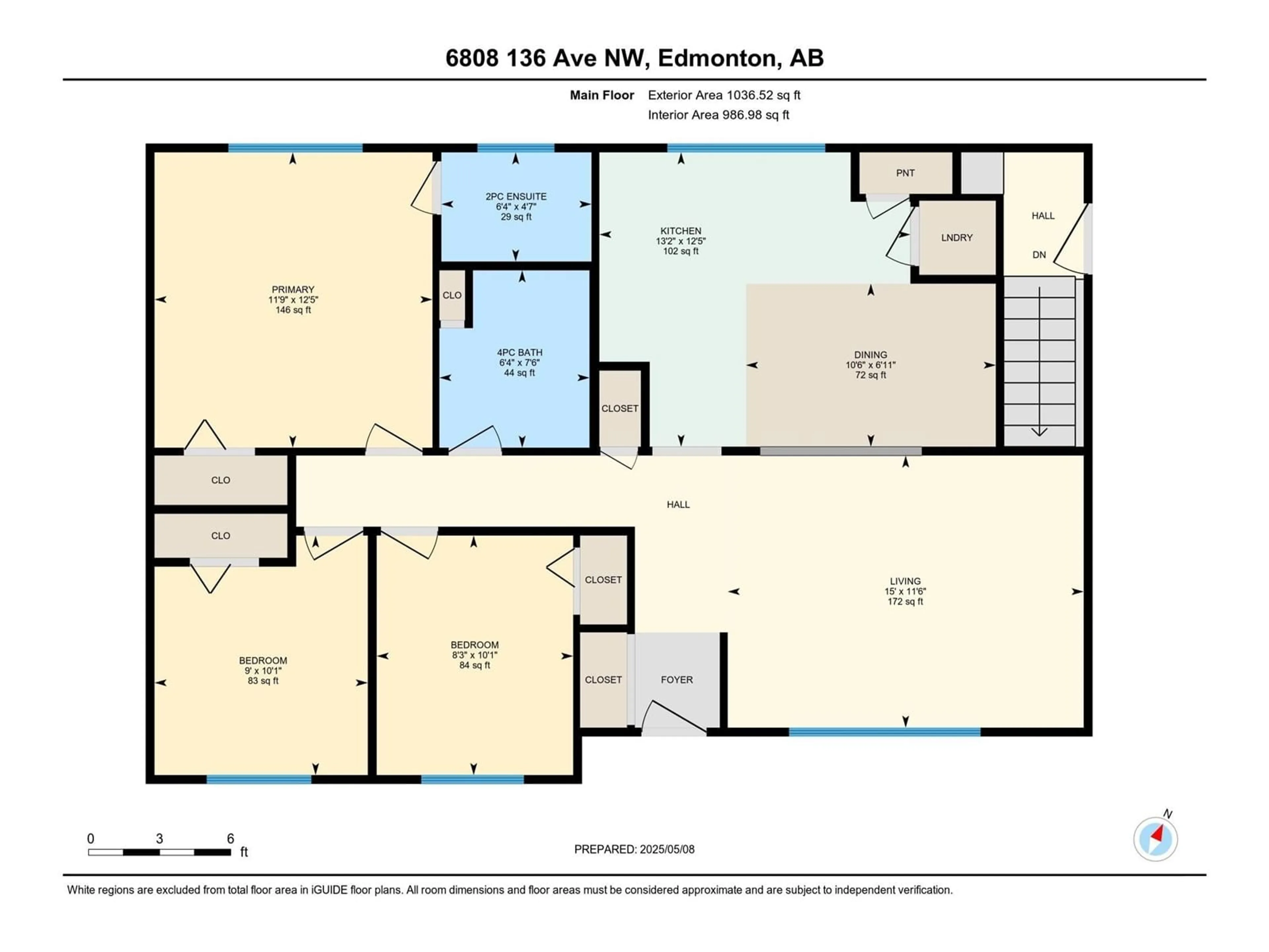 Floor plan for 6808 136 AV, Edmonton Alberta T5C2J9