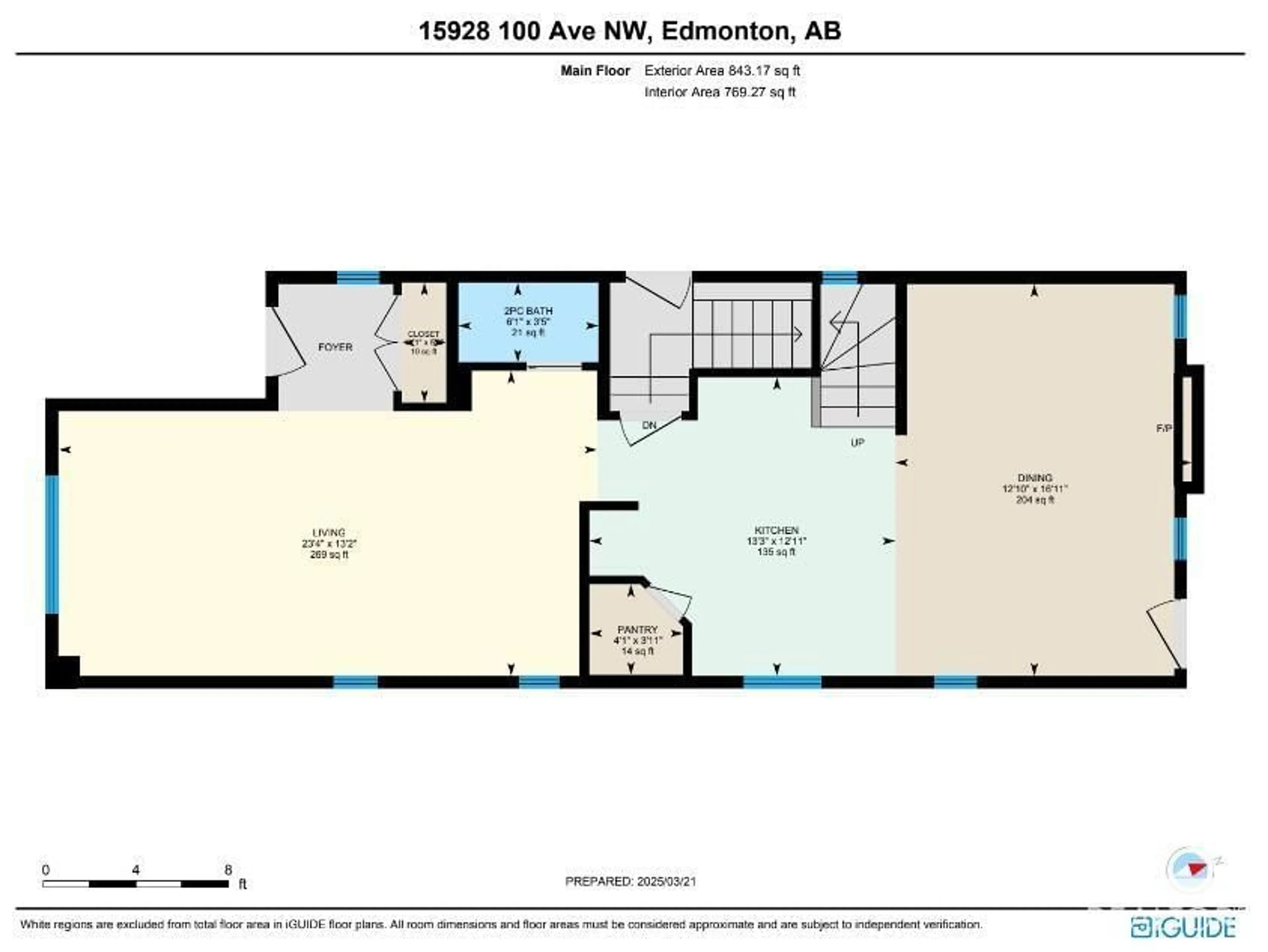 Floor plan for 15928 100 AV, Edmonton Alberta T5P0L2