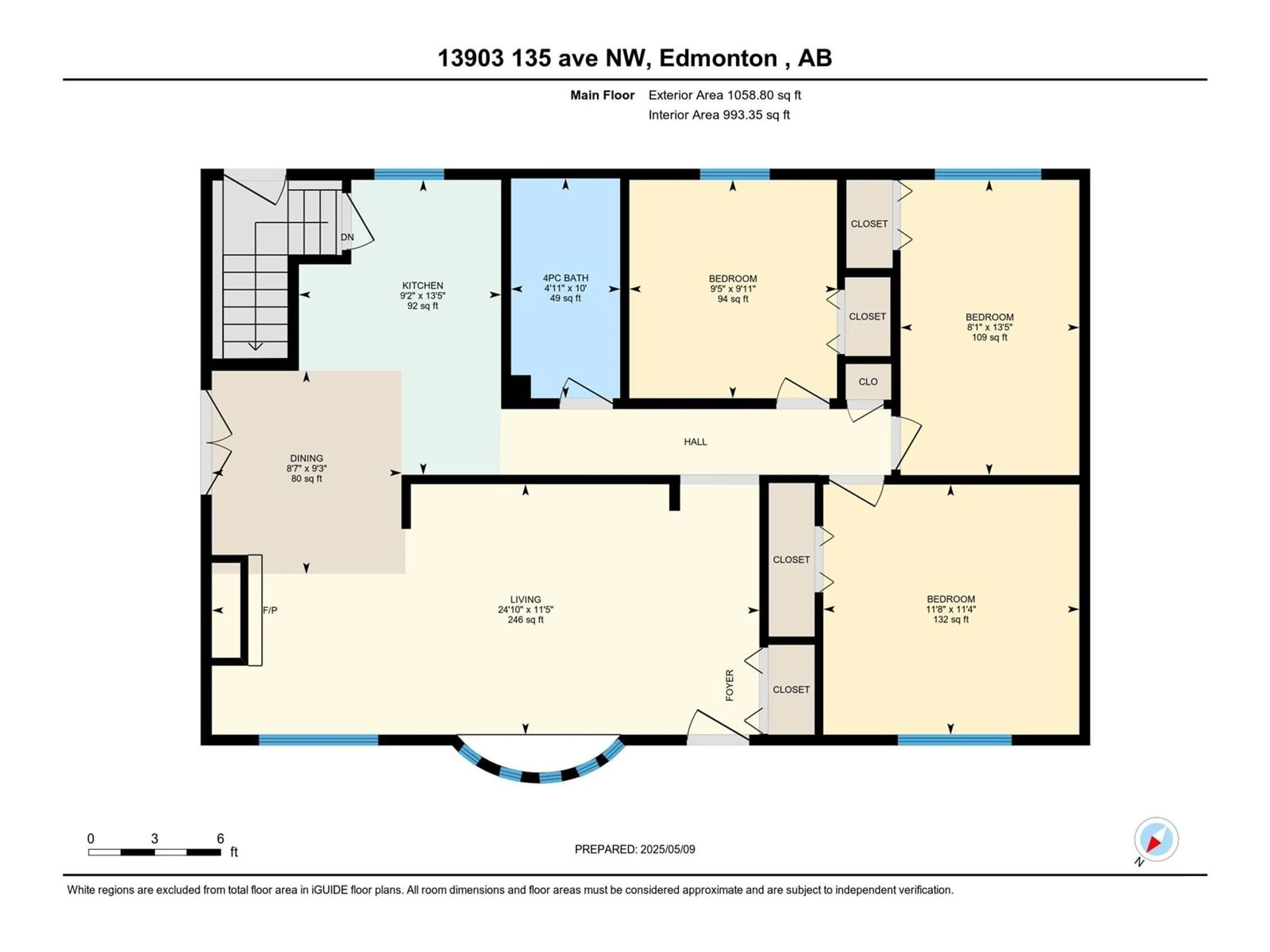 Floor plan for 13903 135 AV, Edmonton Alberta T5L3Z1
