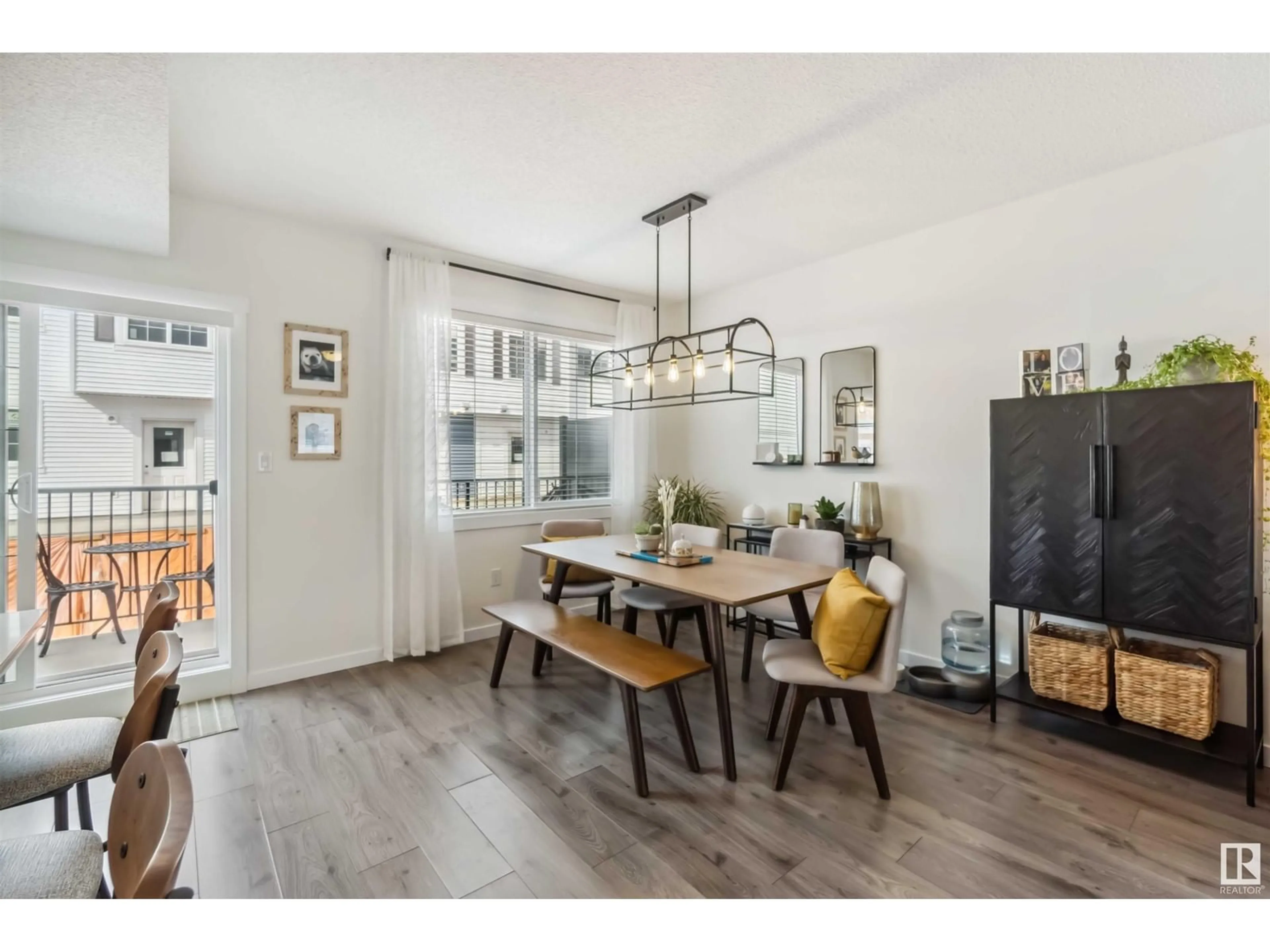 Open concept kitchen, wood/laminate floor for 735 - 19 ALLARD BV, Edmonton Alberta T6W3W5