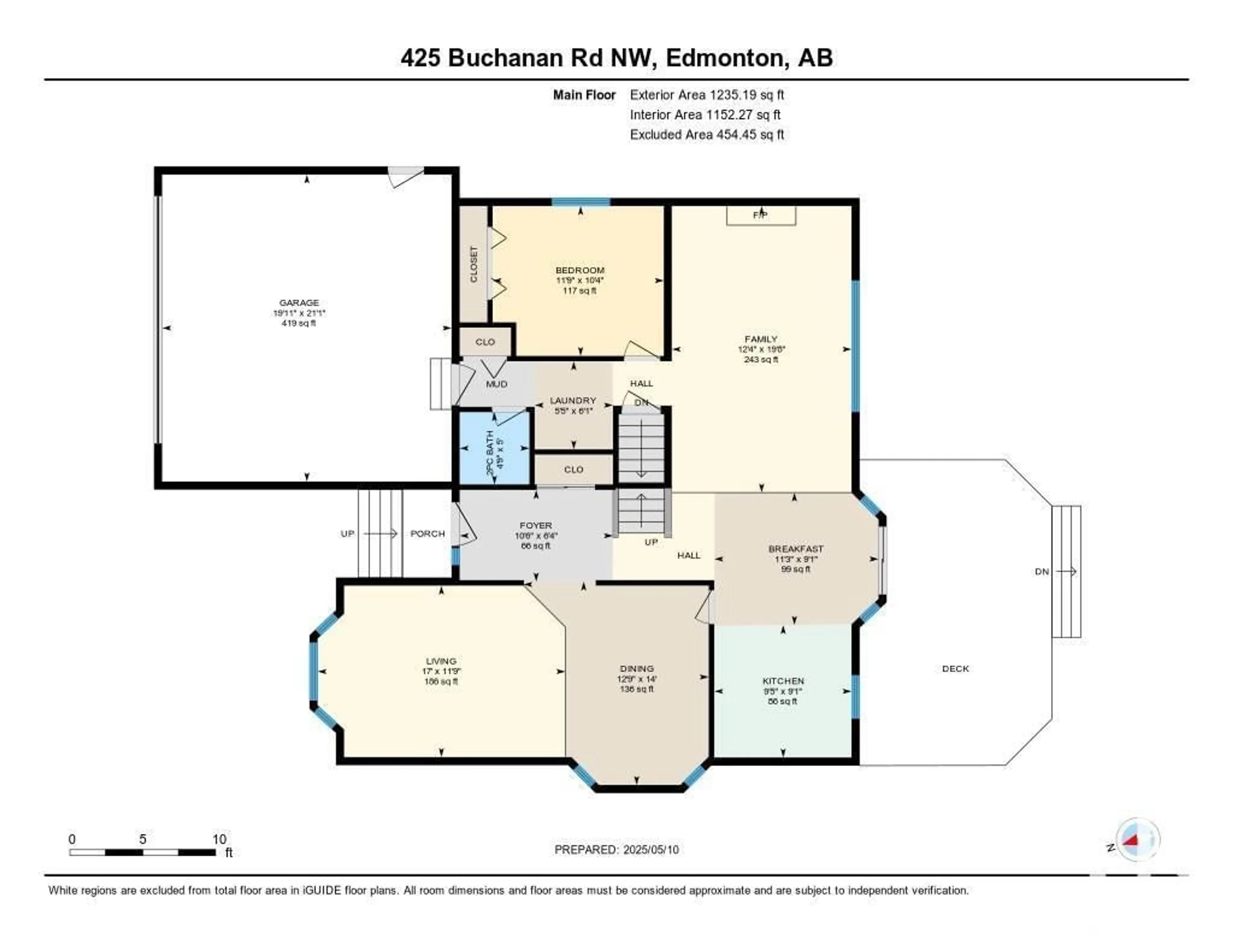 Floor plan for 425 BUCHANAN RD, Edmonton Alberta T6R2A5