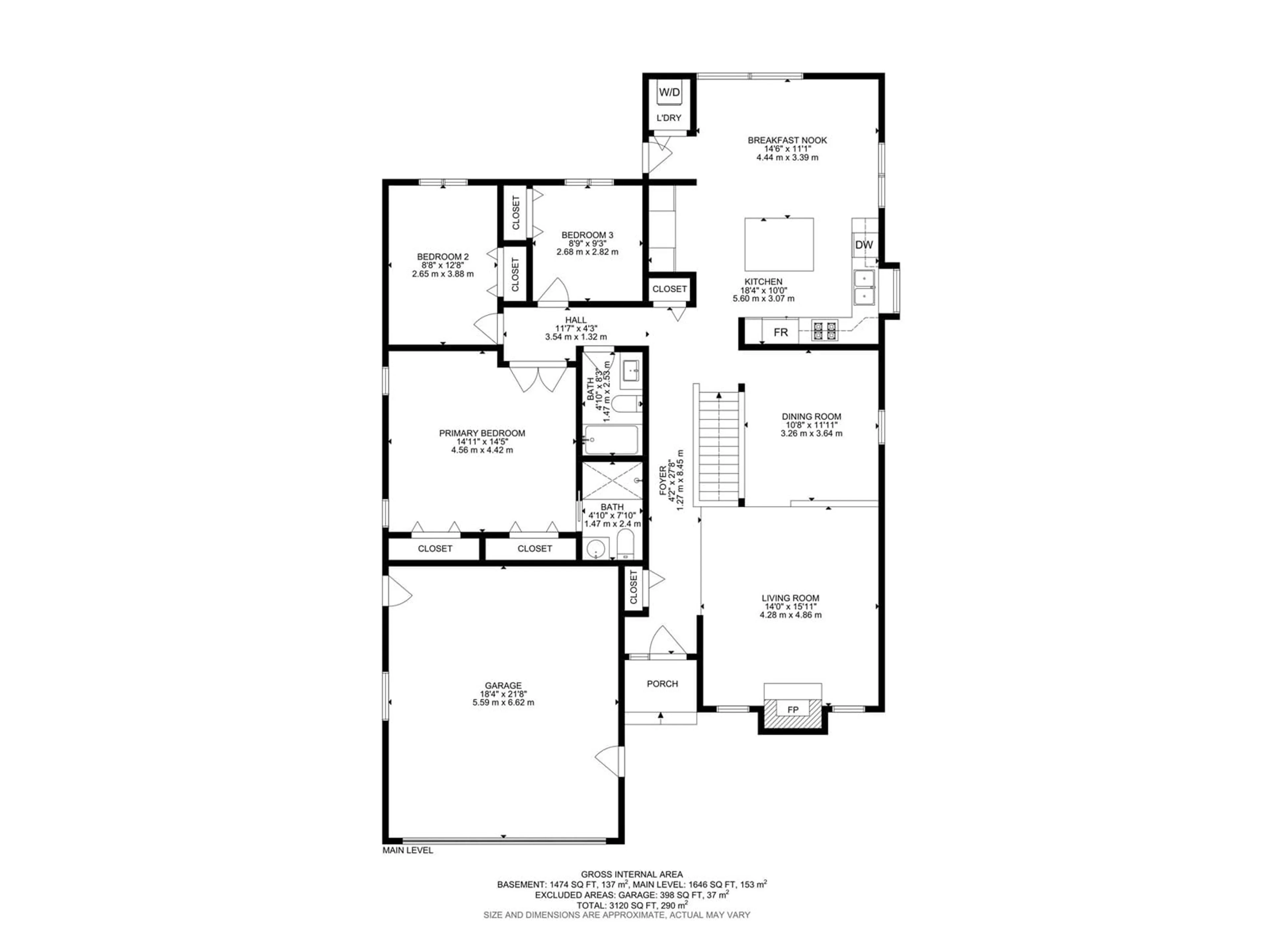 Floor plan for 6 BERRYMORE DRIVE, St. Albert Alberta T8N2Y6