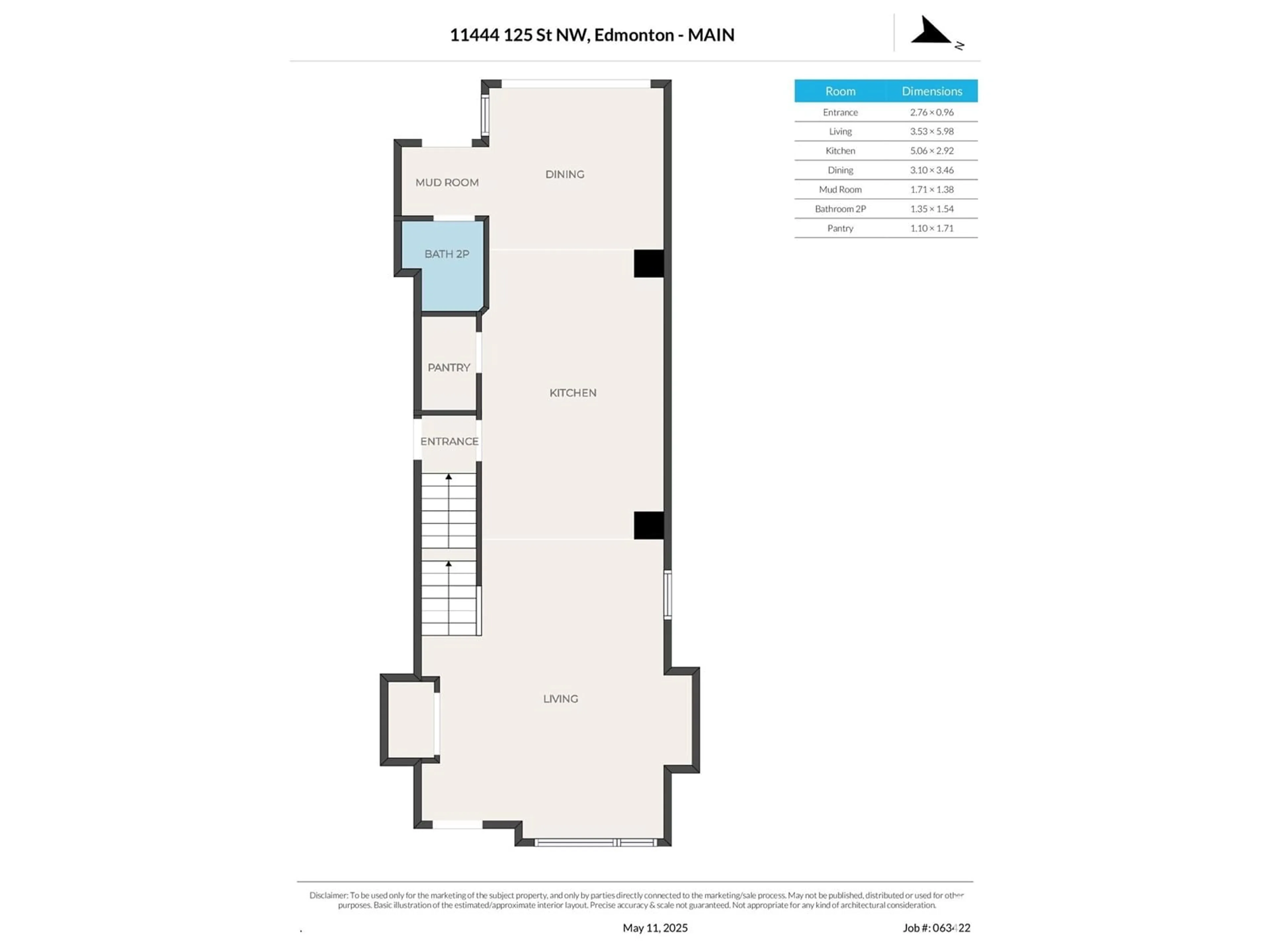Floor plan for 11444 125 ST, Edmonton Alberta T5M0M9