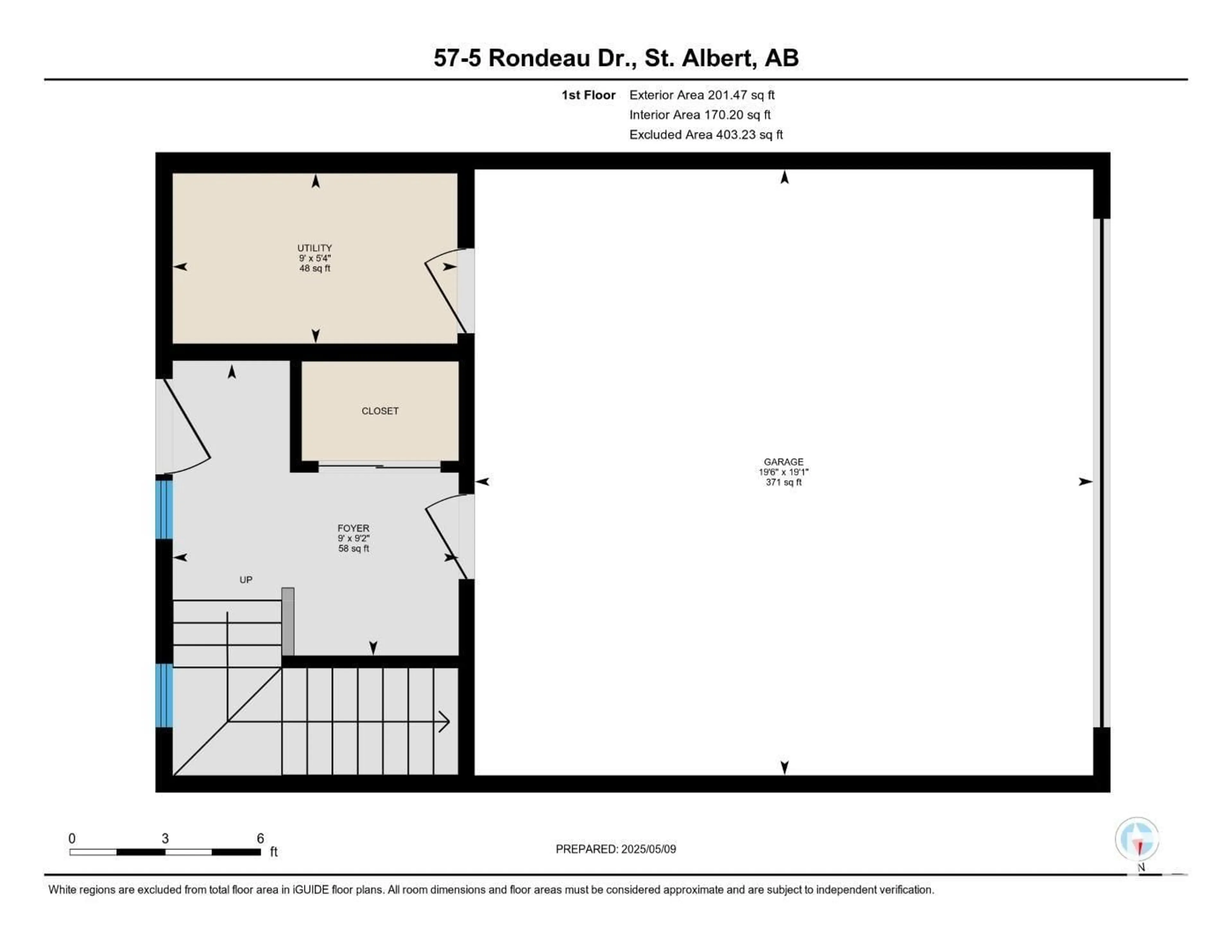Floor plan for 5 - 57 RONDEAU DR, St. Albert Alberta T8N7X8