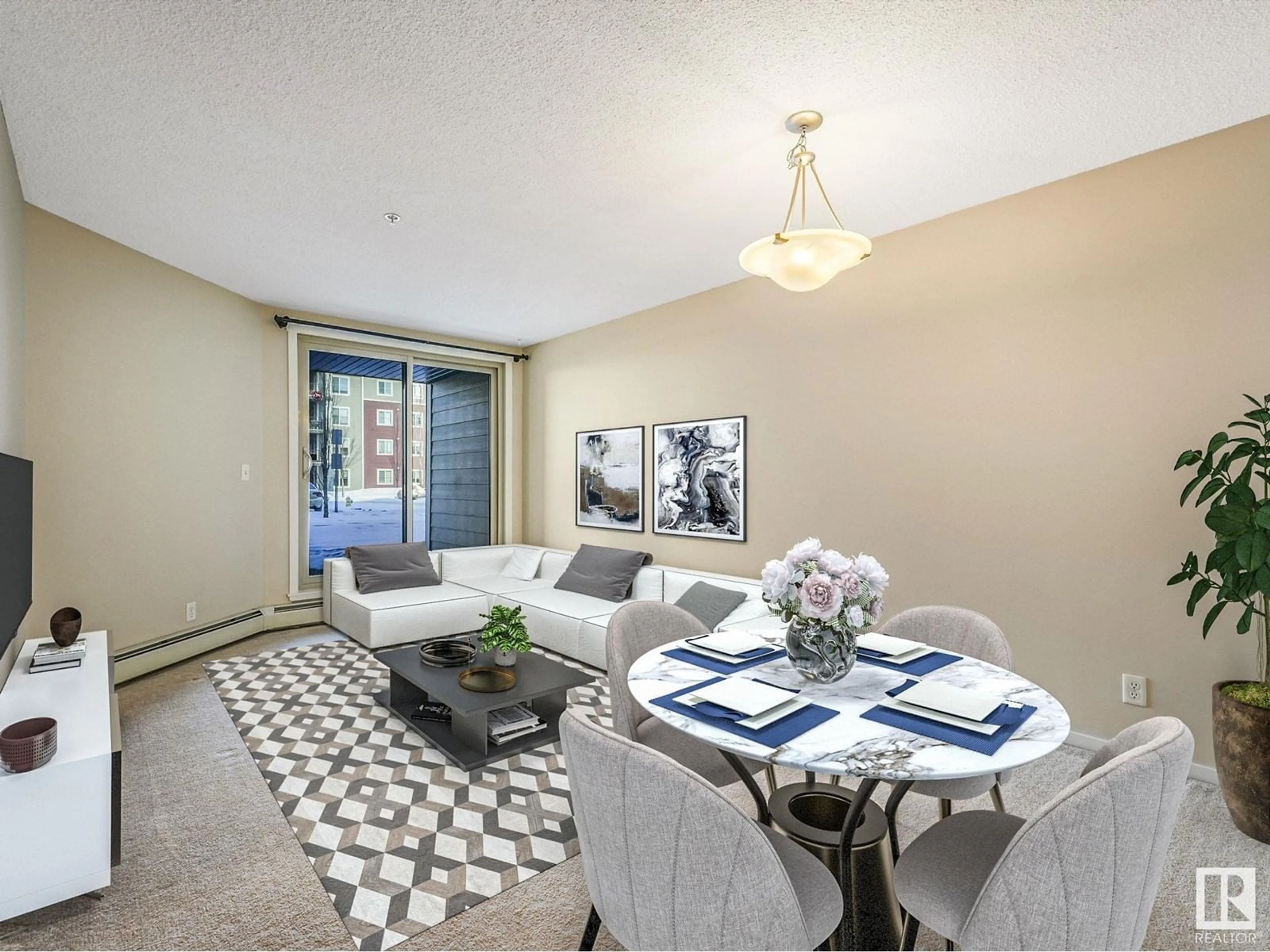 Living room with furniture, carpet floor for 110 111 WATT CM, Edmonton Alberta T6X2C6