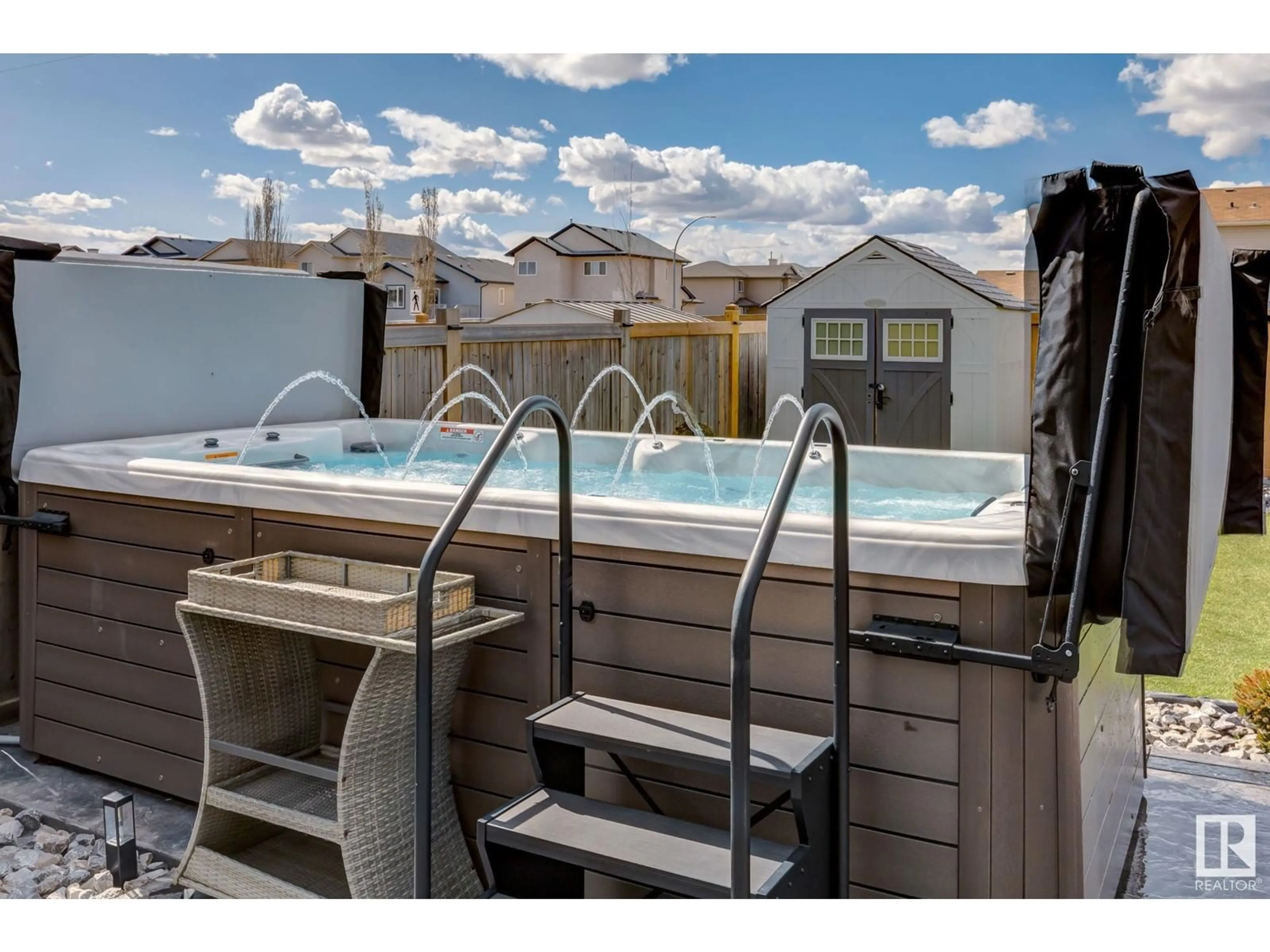 Patio, water/lake/river/ocean view for 16412 43 ST, Edmonton Alberta T5Y0H8