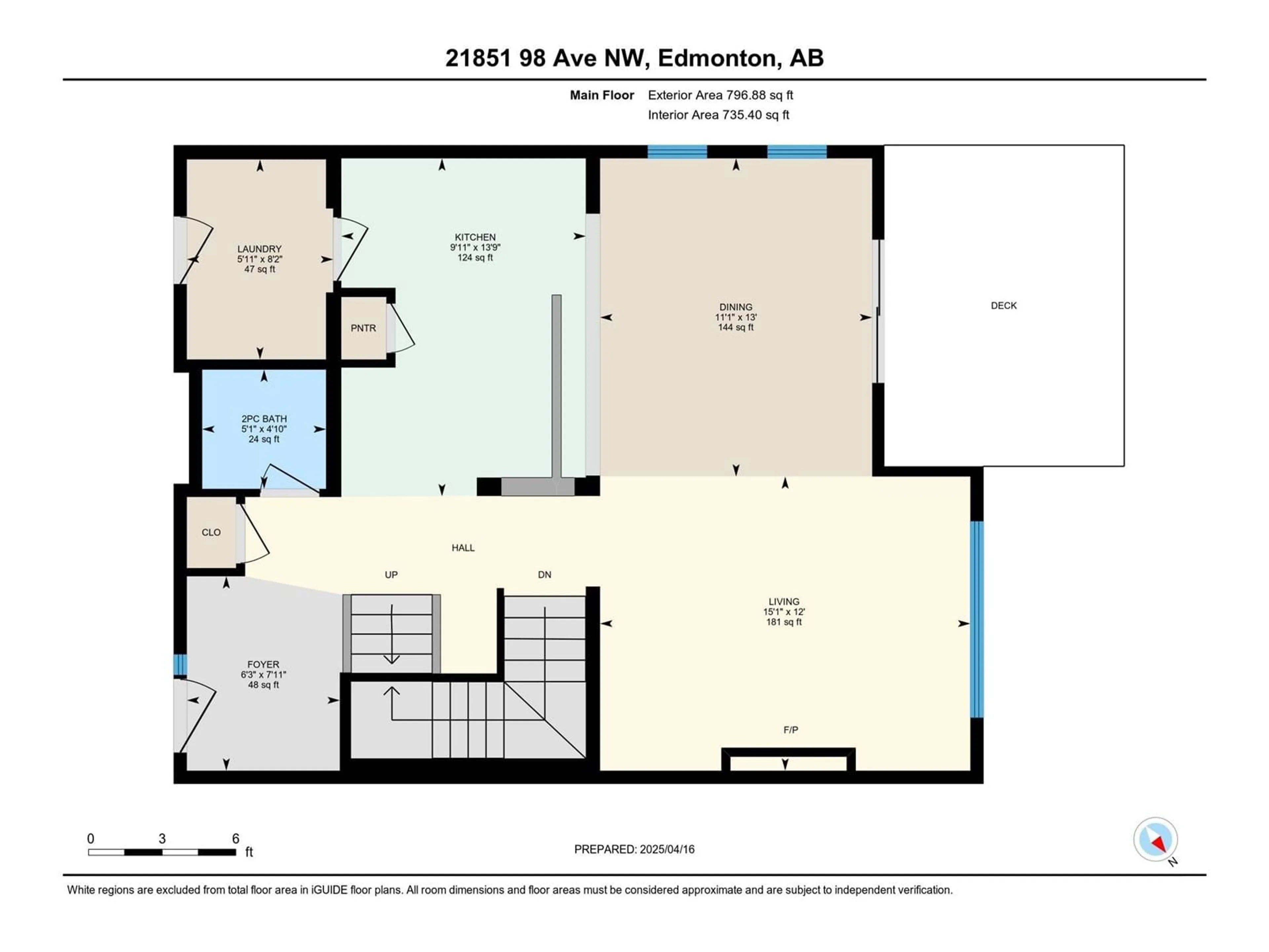 Floor plan for 21851 98 AV, Edmonton Alberta T5T7J3