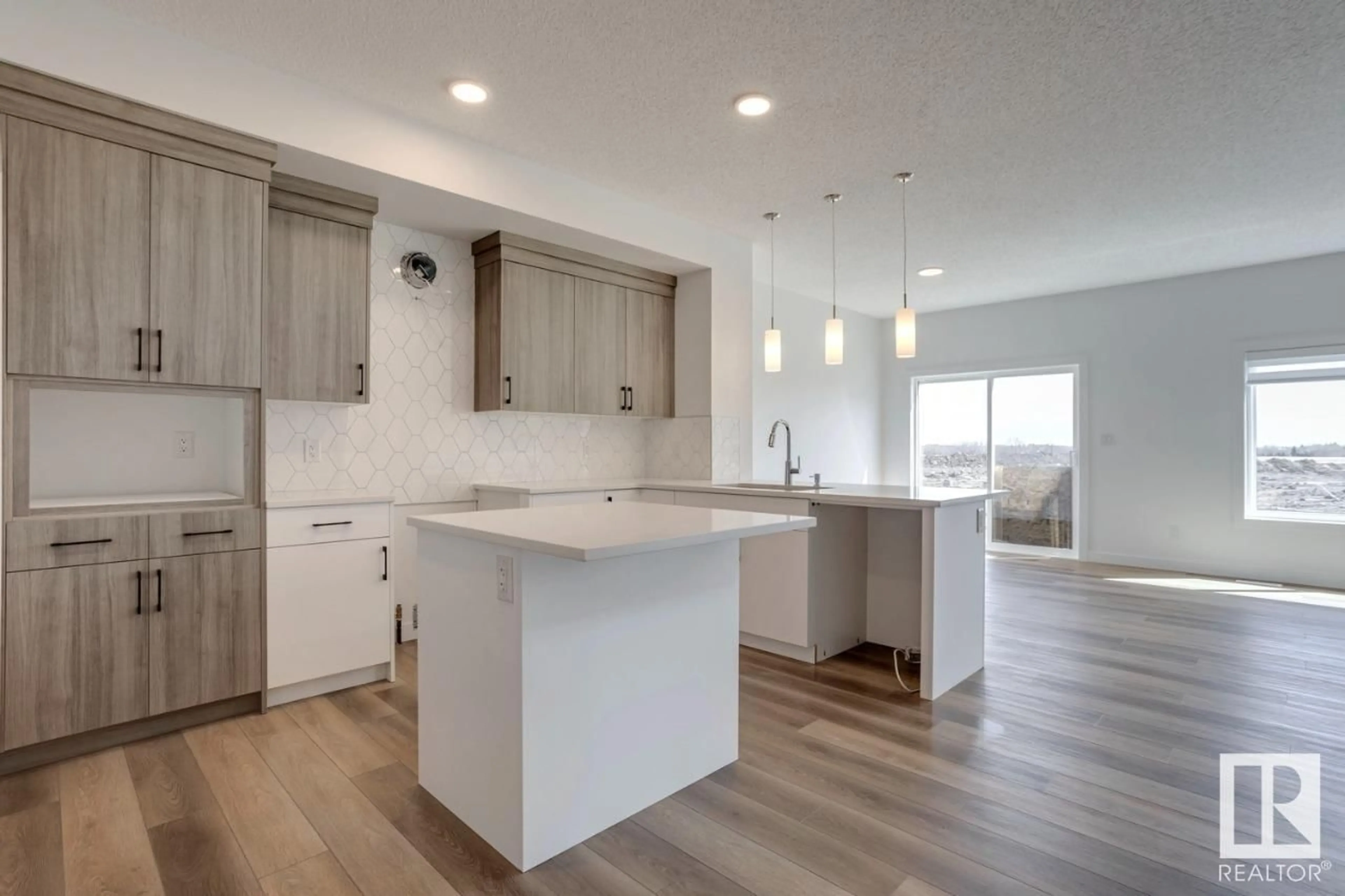 Open concept kitchen, unknown for 19019 20 AV, Edmonton Alberta T6M3E8