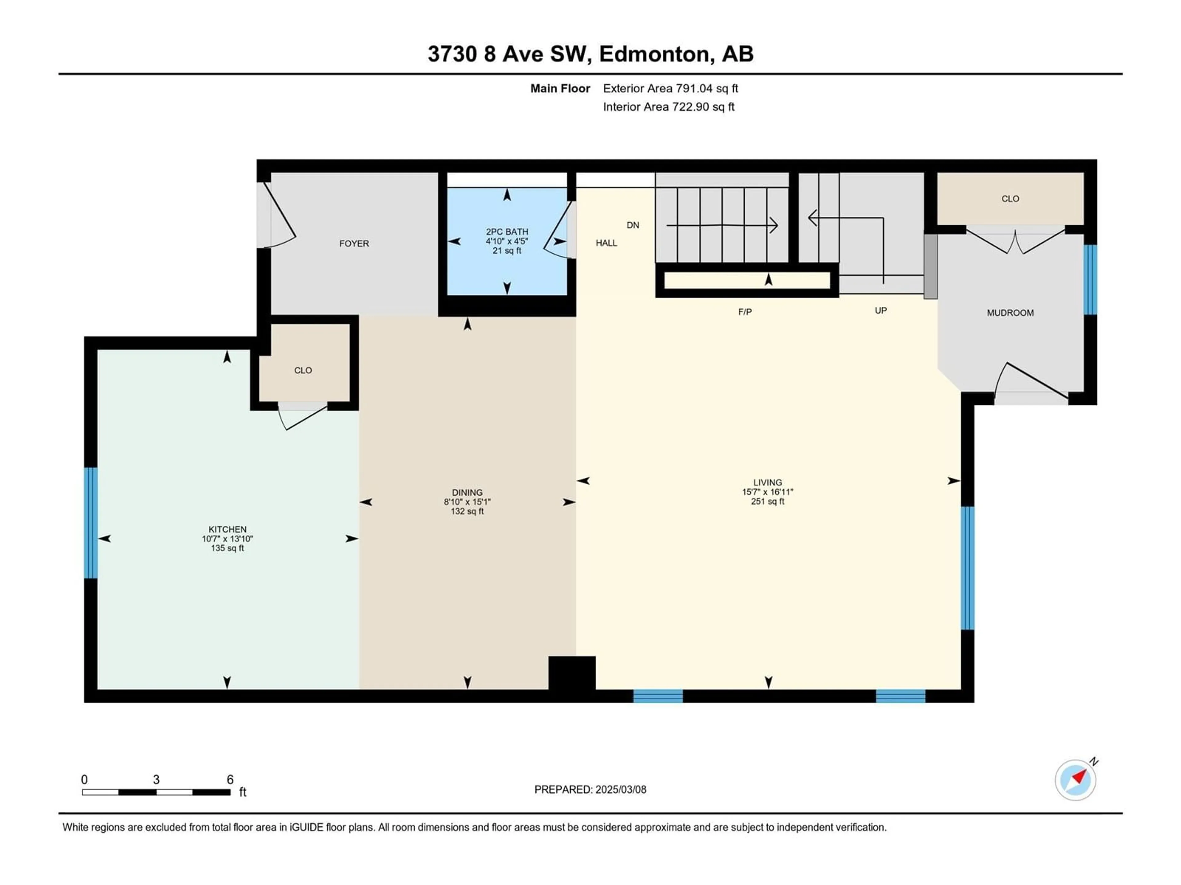 Floor plan for 3730 8 AV, Edmonton Alberta T6X2G6