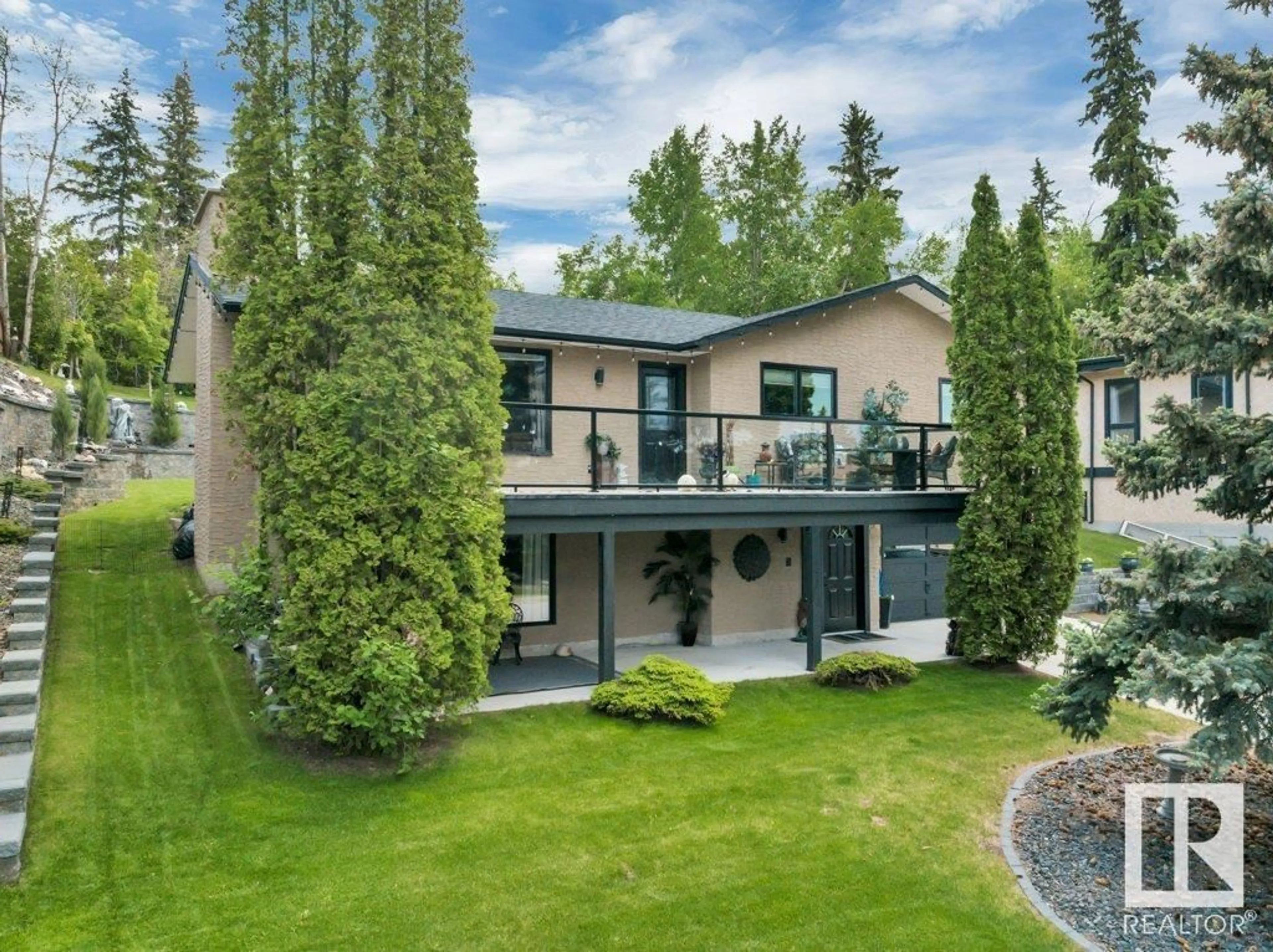 A pic from outside/outdoor area/front of a property/back of a property/a pic from drone, mountain view for 35 MANCHESTER DR, Sherwood Park Alberta T8A0T3