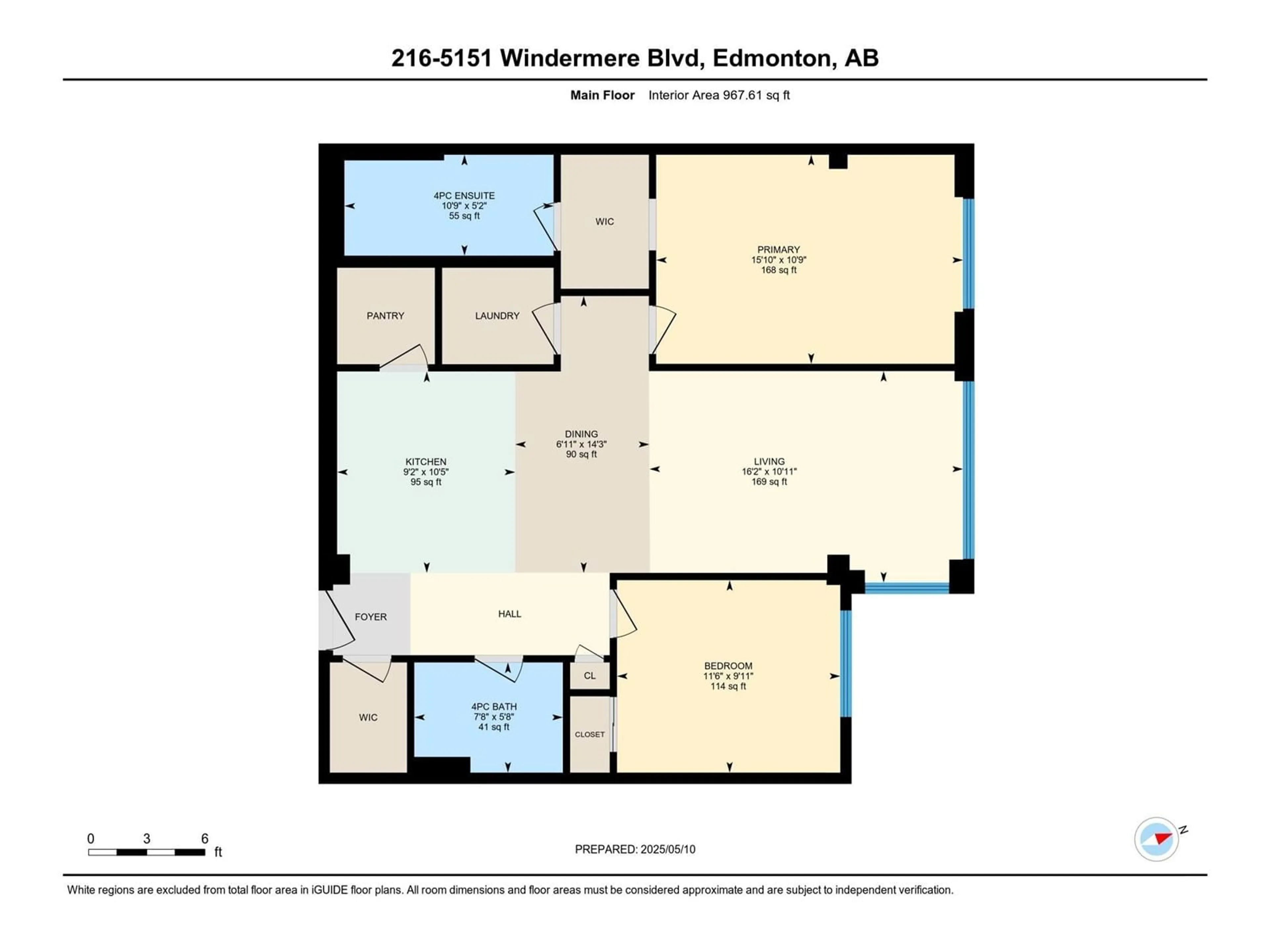 Floor plan for 216 - 215 WINDERMERE BV, Edmonton Alberta T6W2K4