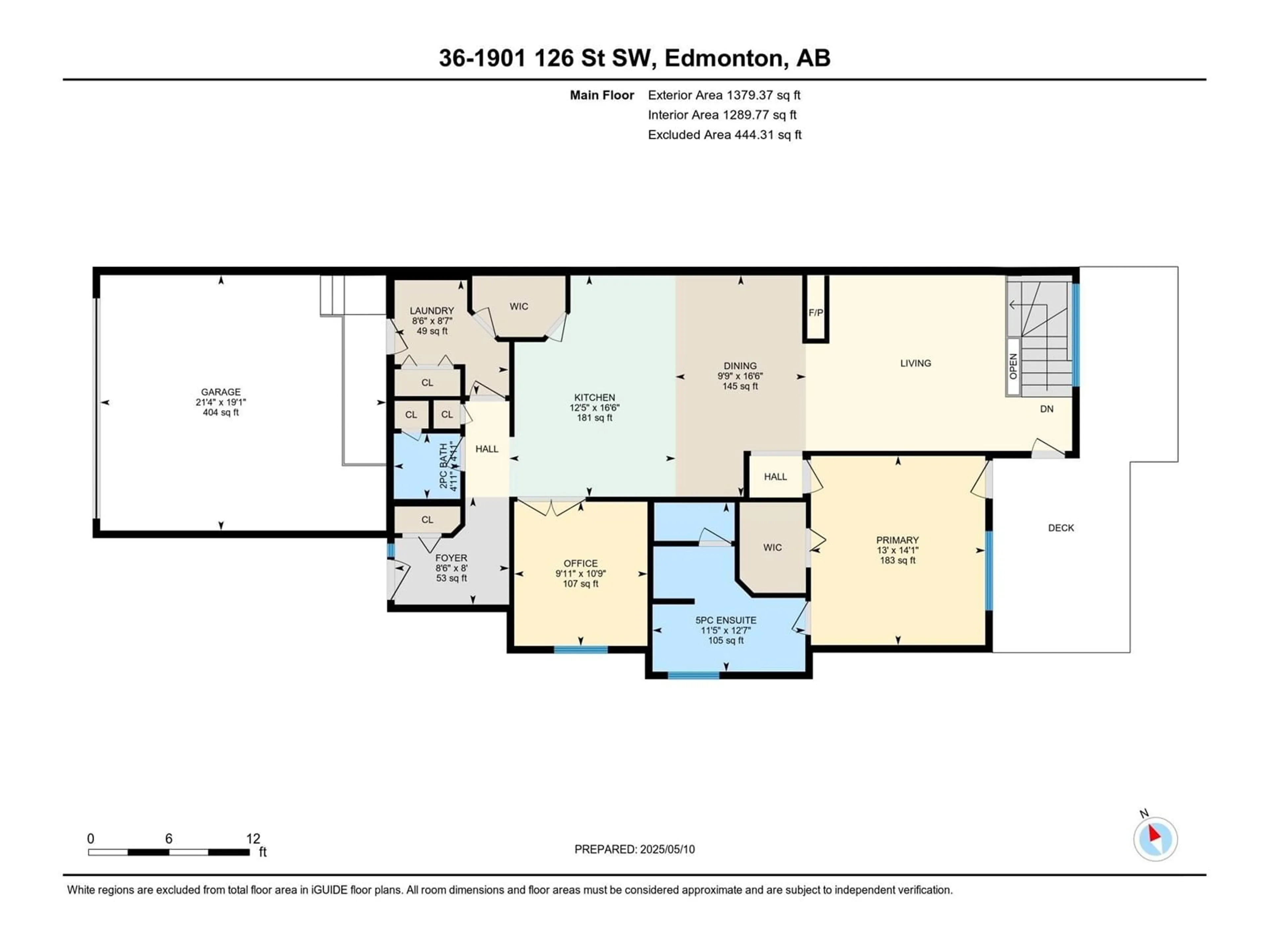 Floor plan for 36 - 1901 126 ST SW, Edmonton Alberta T6W0A5